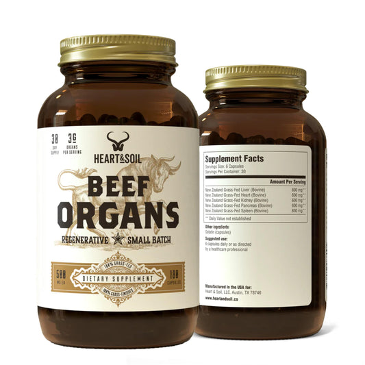 HEART & SOIL Beef Organ Supplement Capsules, 180 Count