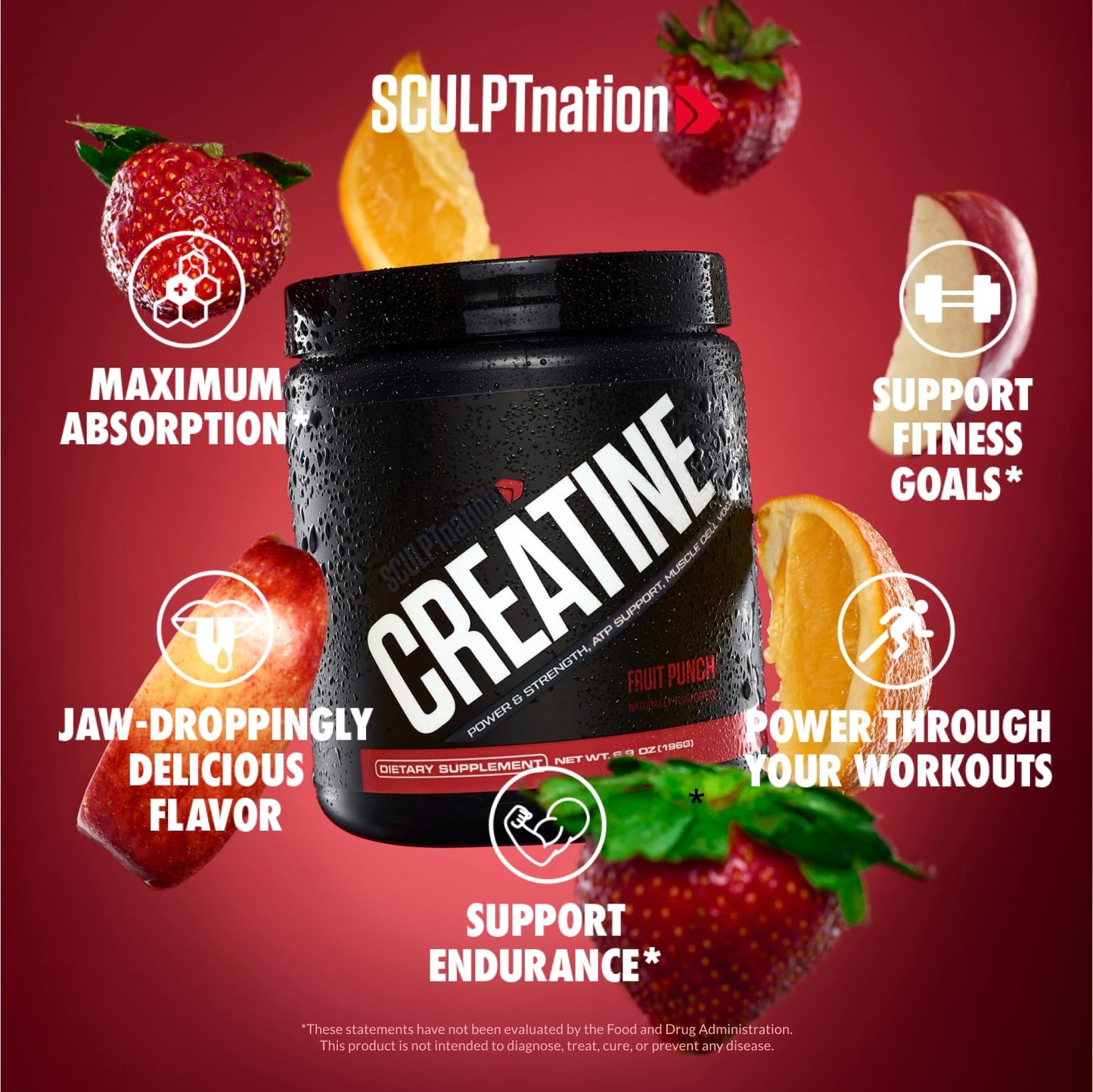 Sculpt Nation Creatine Monohydrate Powder, 30 Servings