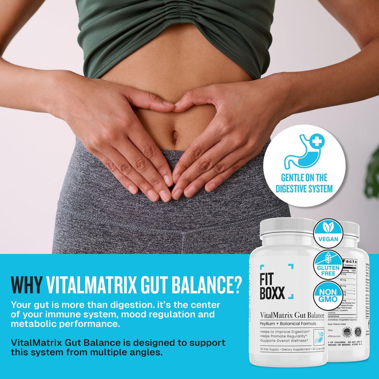 Fit Boxx VitalMatrix Gut Balance Capsules, 60 Count