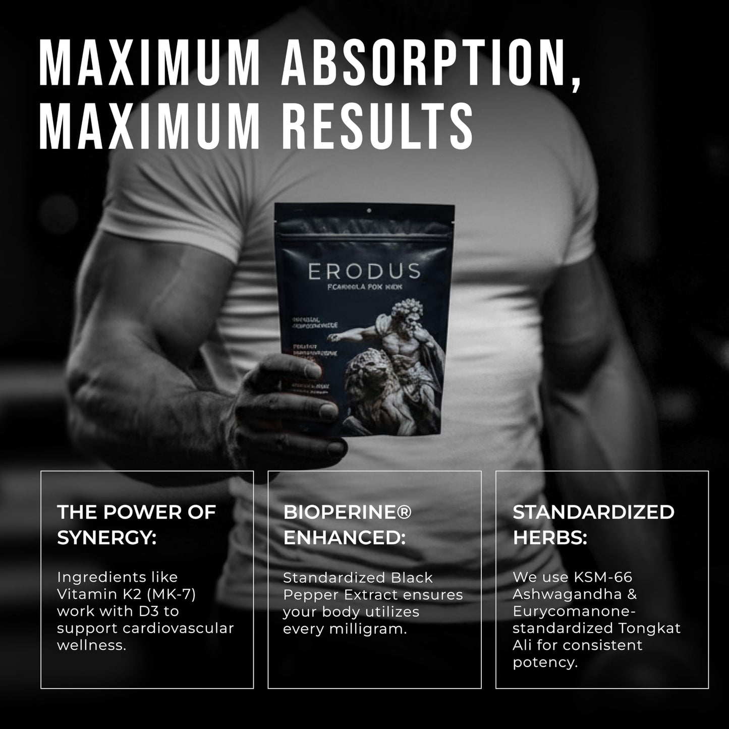 ERODUS Formula for Men Advanced Testosterone Support Powder 5.06 Ounce