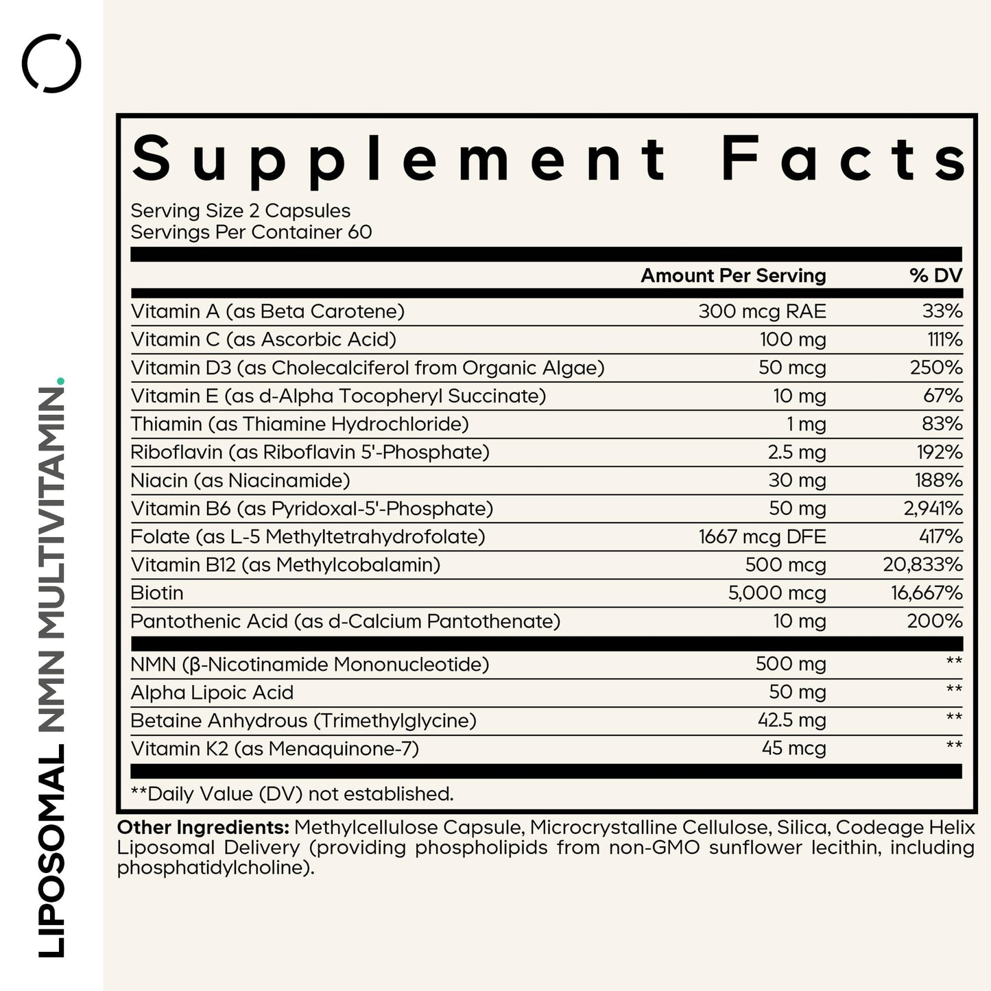 Codeage Liposomal NMN Multivitamin Capsule, 90 Count