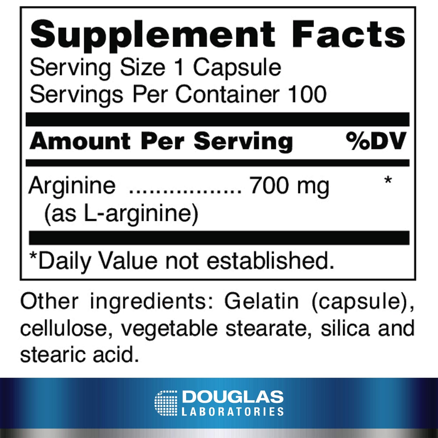 Douglas Laboratories L-Arginine (700 mg) Capsule, 100 Capsules