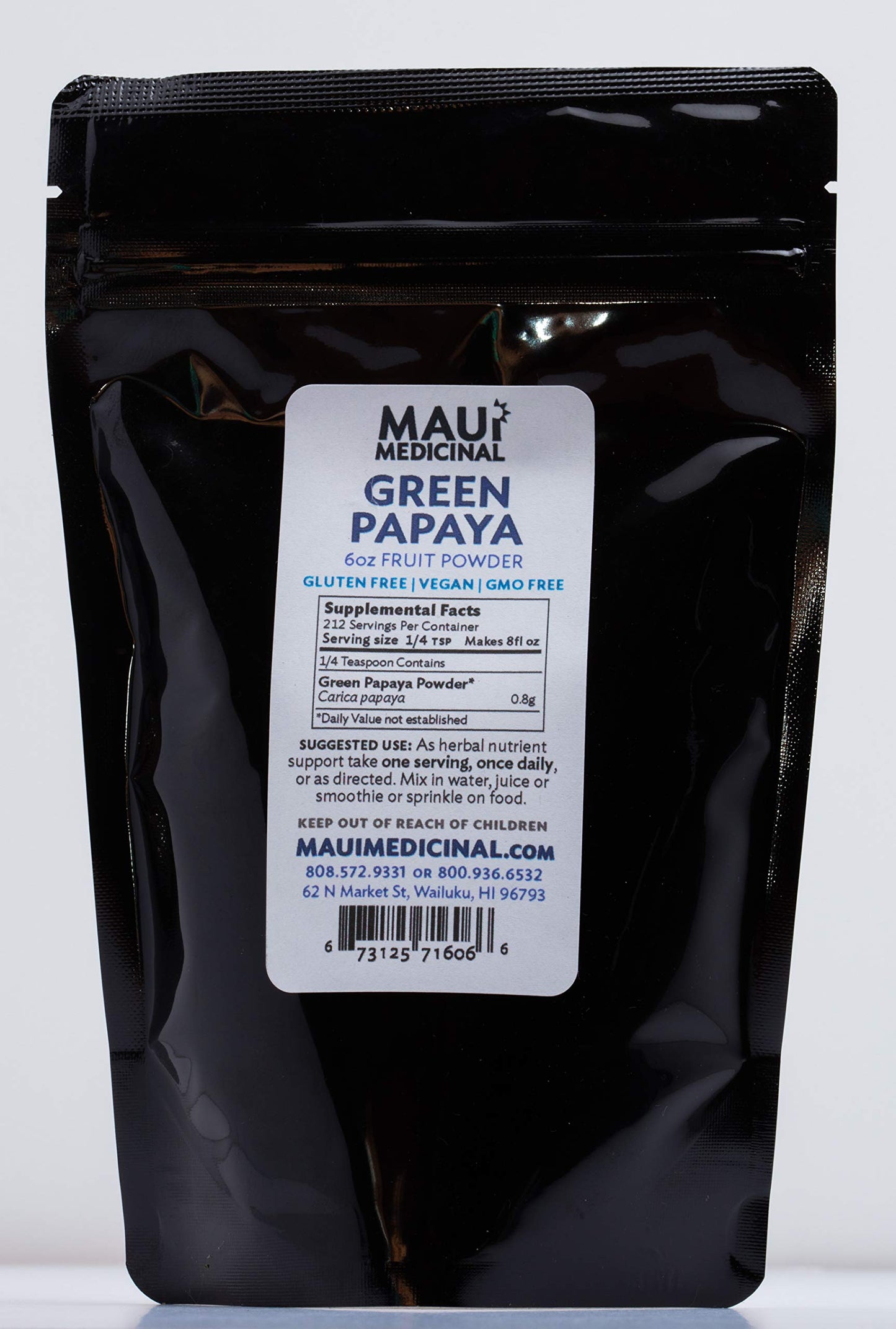 Maui Medicinal Herbs Green Papaya Fruit Powder 6 oz