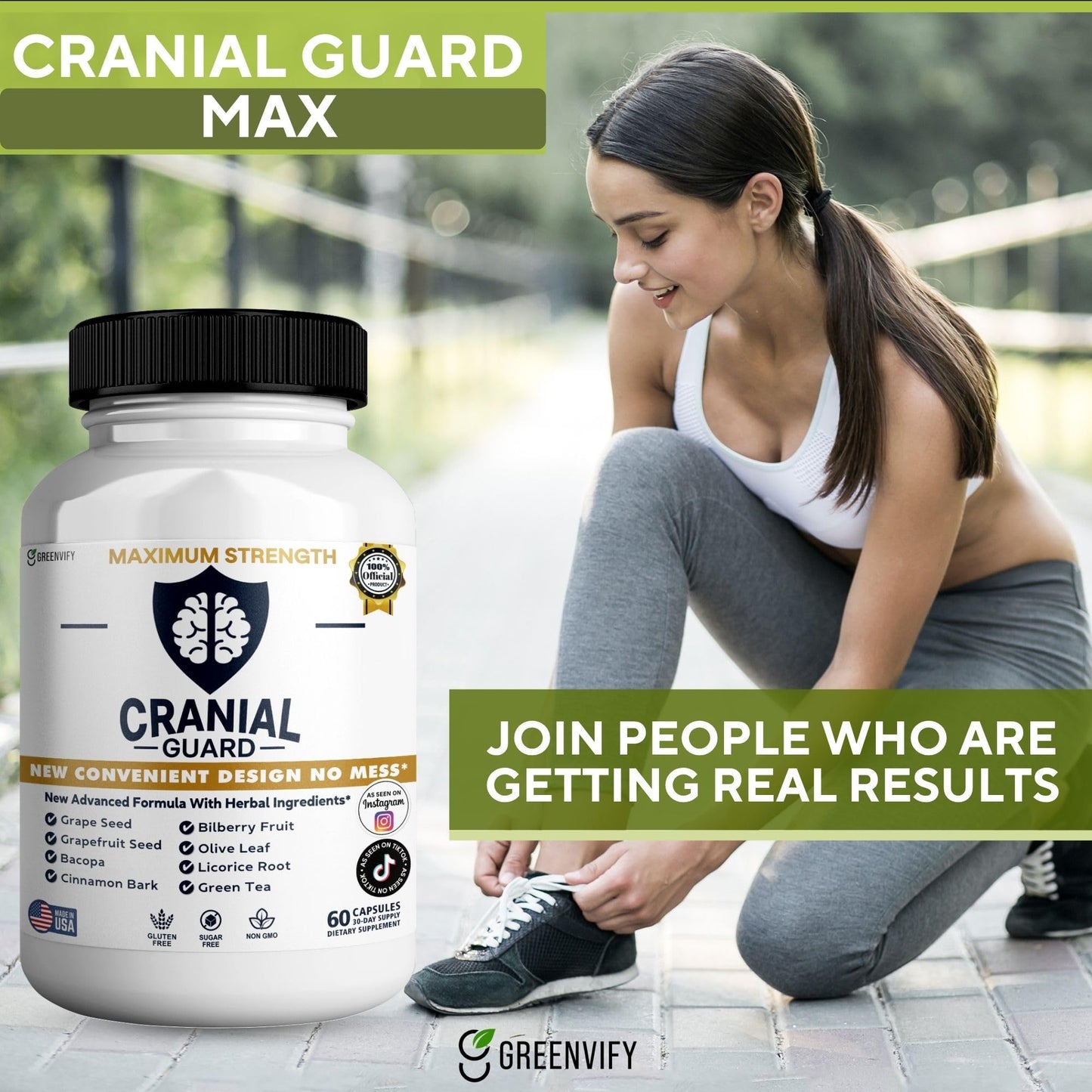GREENVIFY Cranial Guard Maximum Strength Brain Support Supplement Capsule 60 Capsules
