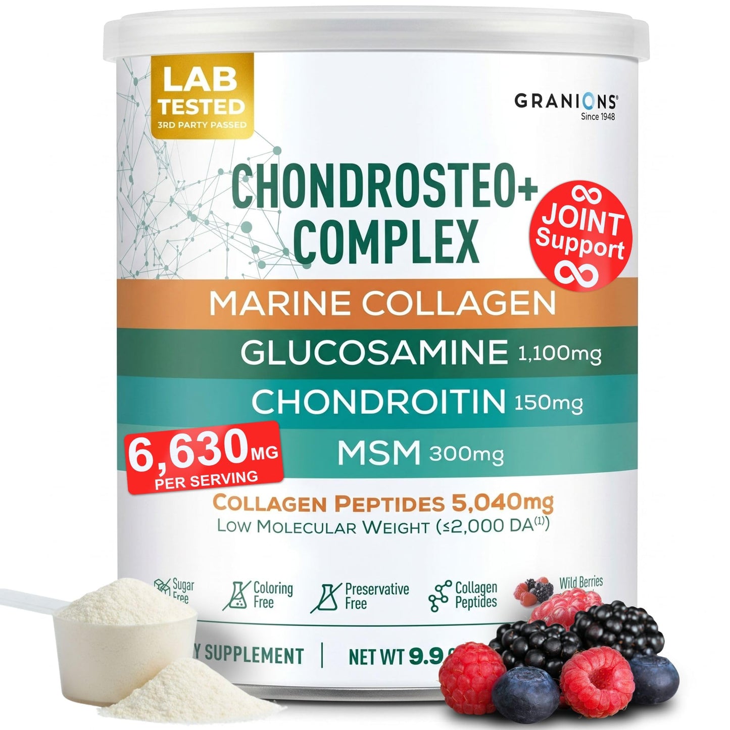 Granions Glucosamine Chondroitin MSM Powder 9.91 oz
