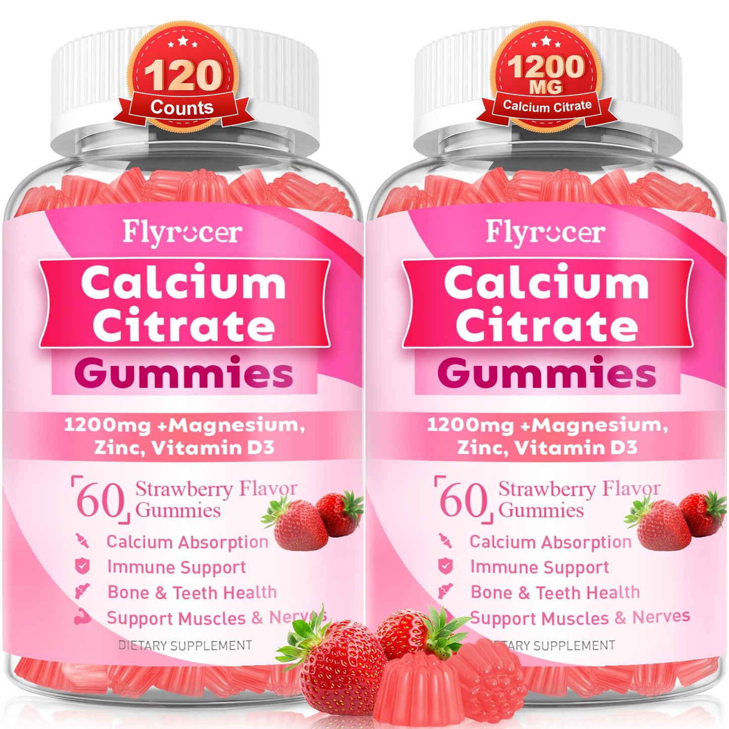 Flyrocer Calcium Citrate Gummies 120 Count