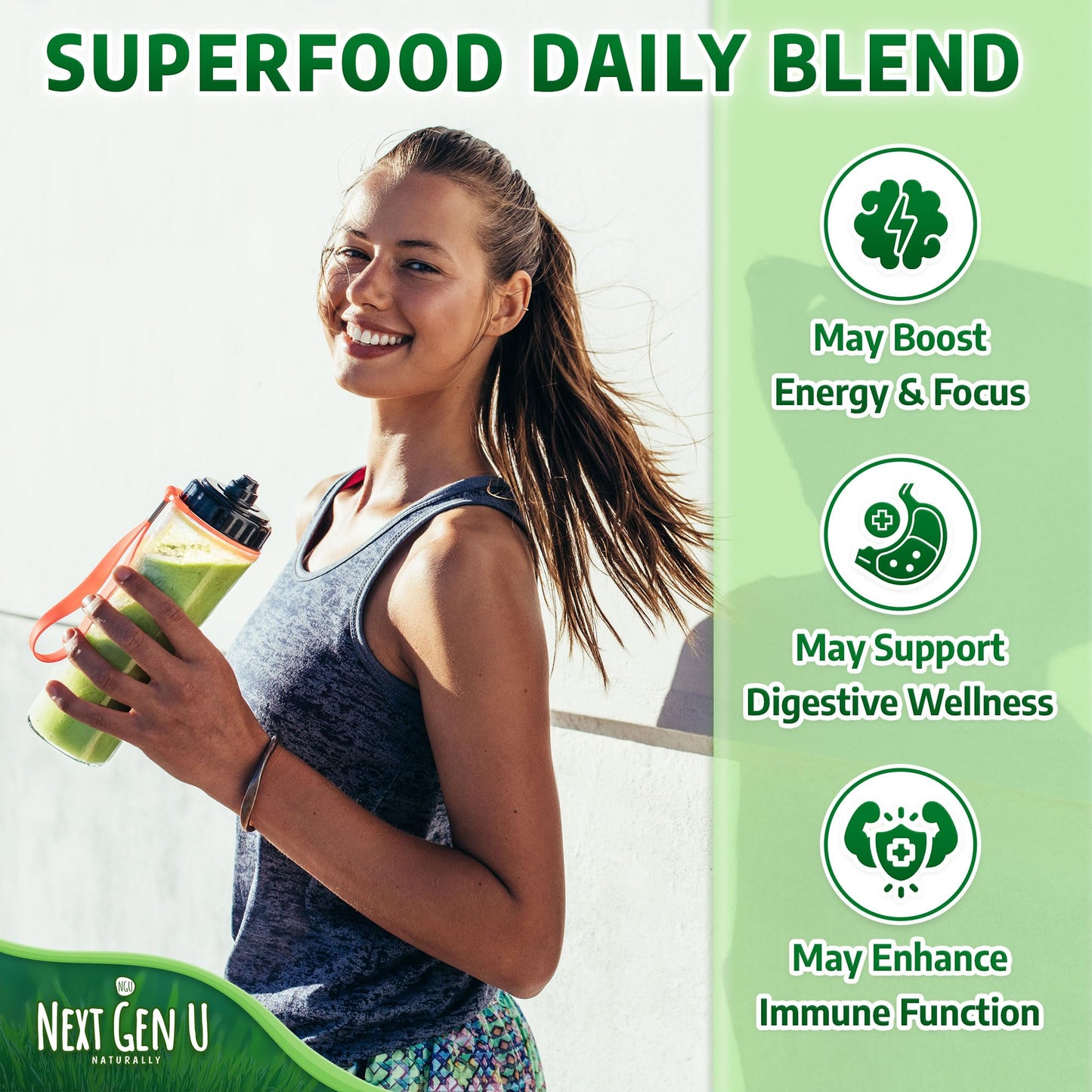 NGU Next Gen U Super Greens Powder 10.6 oz
