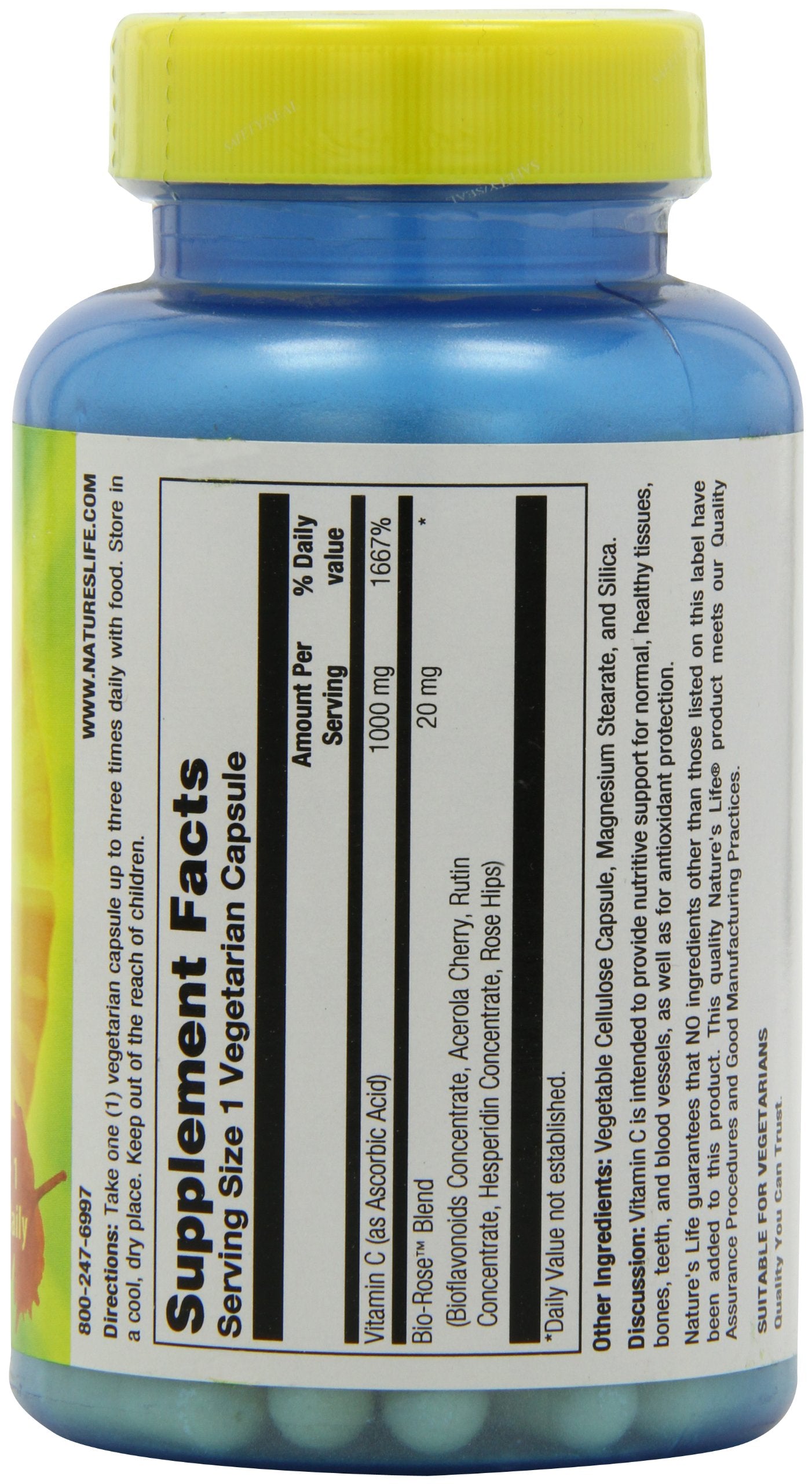 Nature's Life Vitamin C 1,000 mg Capsules, 100 Count