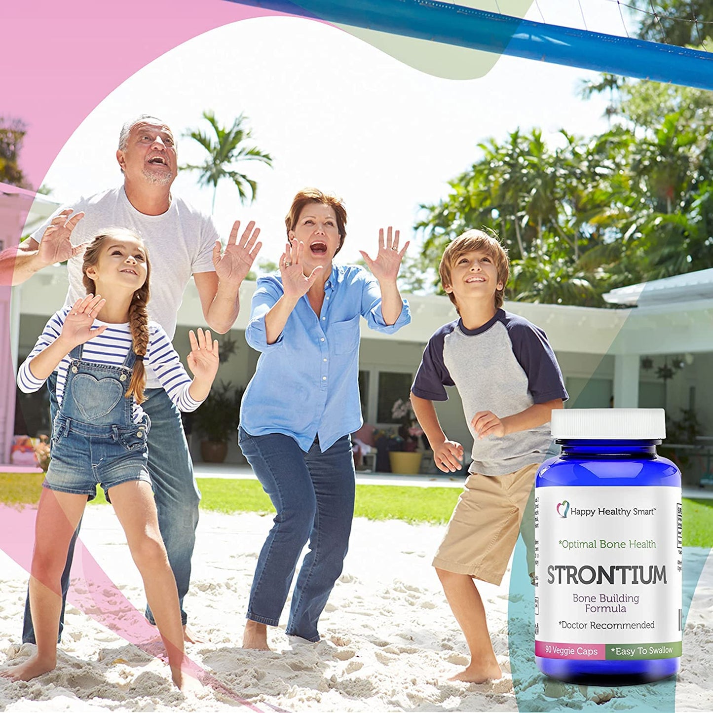 Happy Healthy Smart Strontium Bone Health Supplement Capsule 90 Count