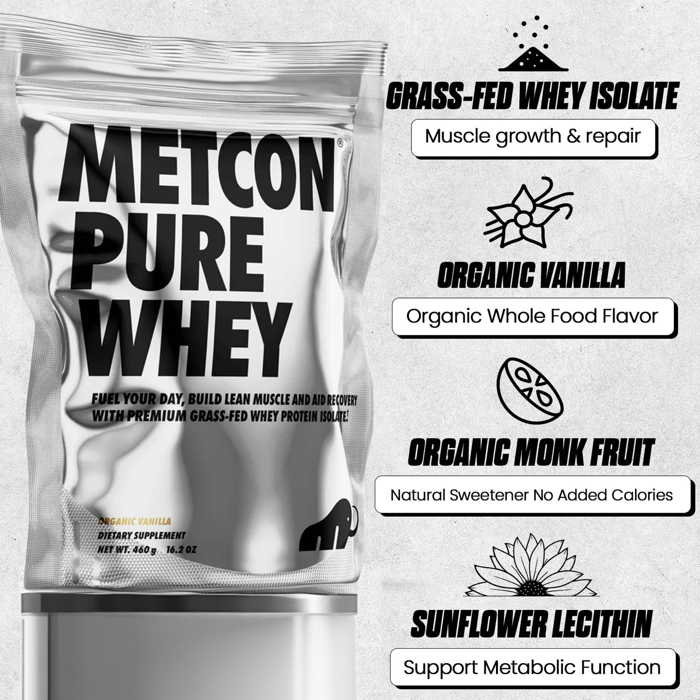 MetCon Whey Protein Isolate Powder 16.2 oz