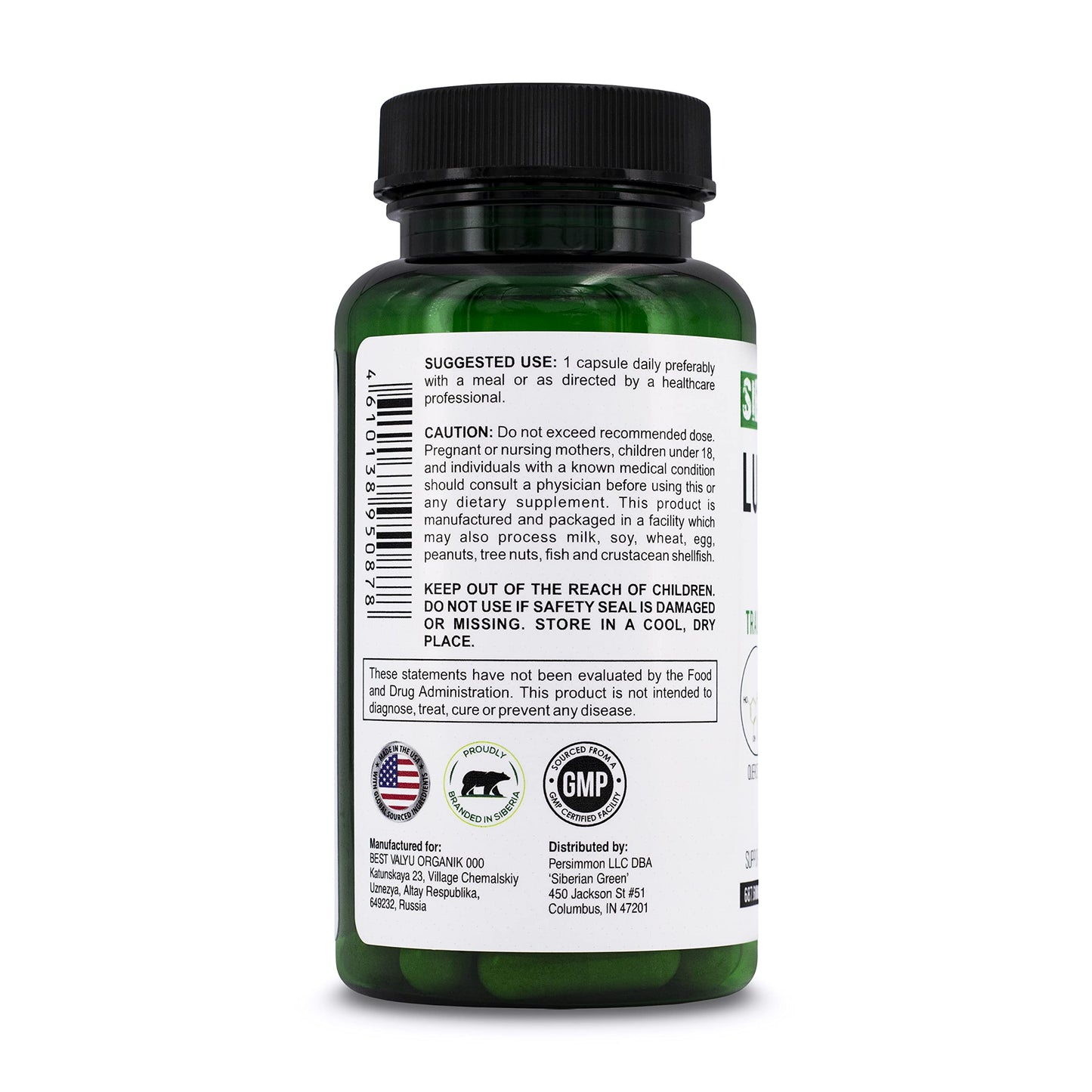 Siberian Green Lung Support Complex Capsules, 60 Count