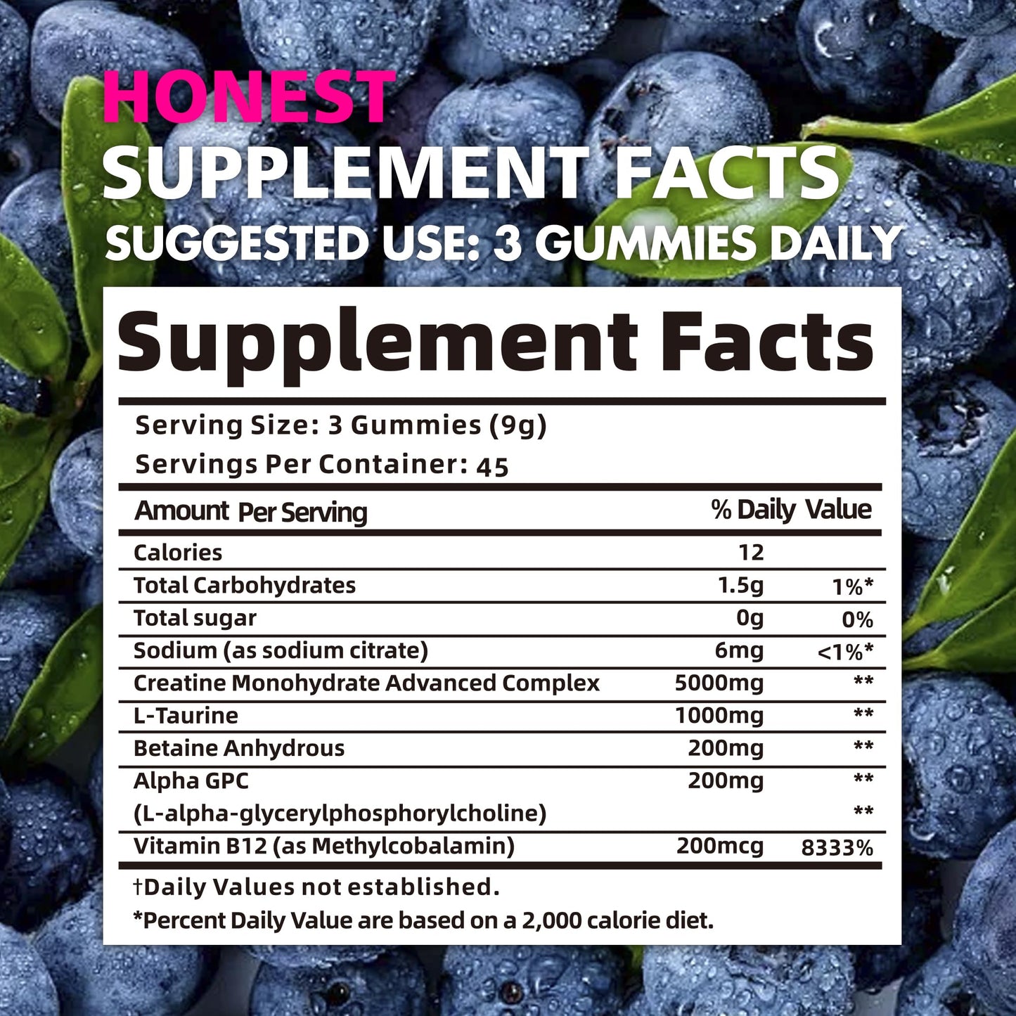 BEAST BITES Nutrition Creatine Monohydrate Gummies 135 Count