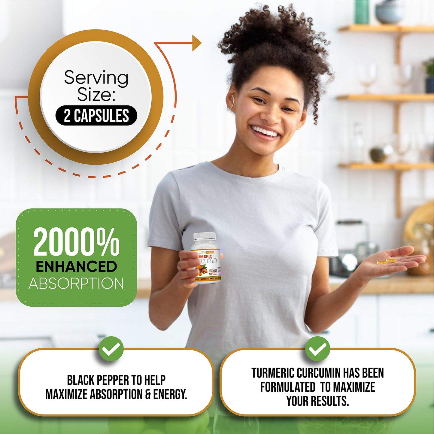 Maximize Within Turmeric Curcumin with Piperine 1500mg Capsule, 90 Count