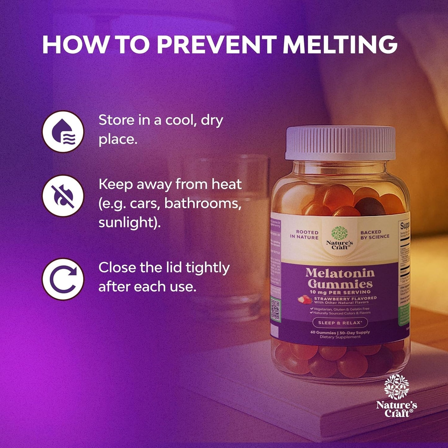 Natures Craft Melatonin Gummies 10mg, 60 Count