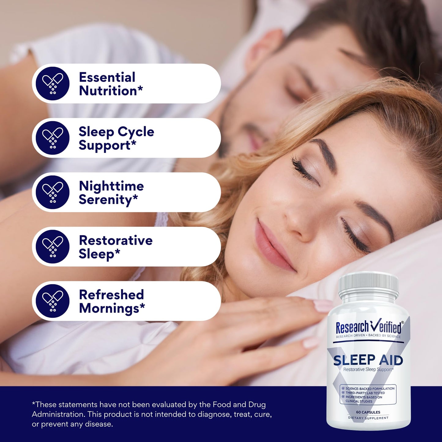 Research Verified Sleep Melatonin Chamomile Valerian L-Ornithine Capsules, 360 Count