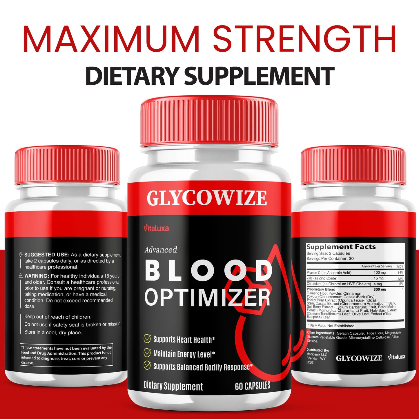 Vitaluxa Glycowize Capsules 180 Count