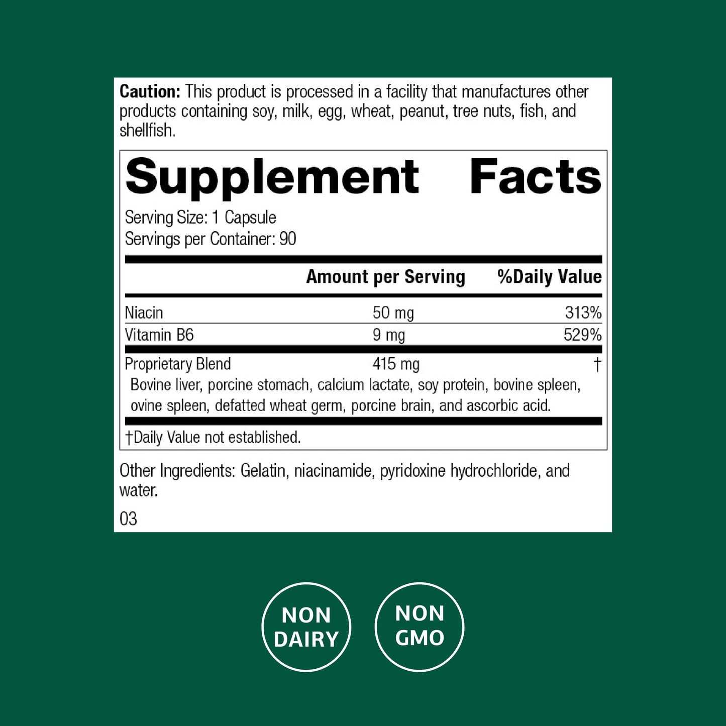 Standard Process Inc. Niacinamide B6 Capsules 90