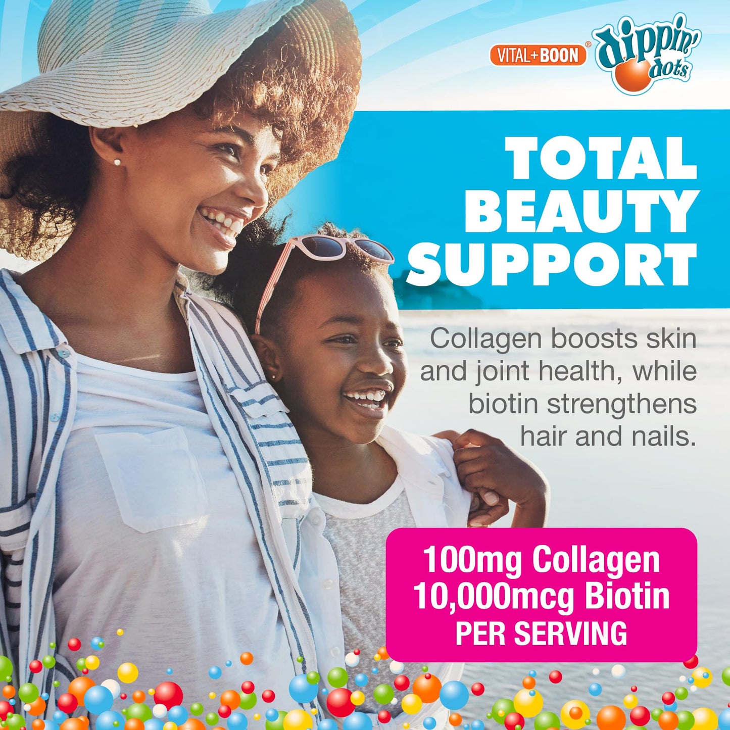 Vital+Boon Hair Skin and Nails Vitamins Biotin Collagen Gummy 60