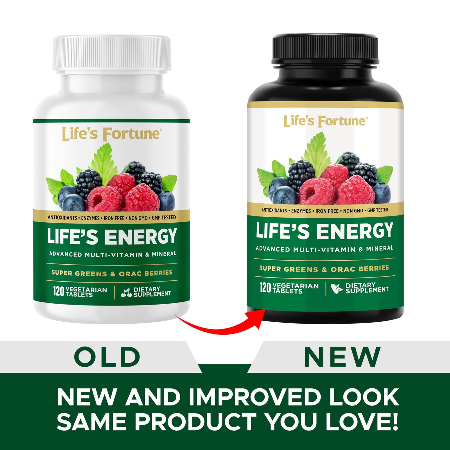 Life's Fortune Life's Energy Advanced Daily Multivitamin for Men & Women 120 Capsules