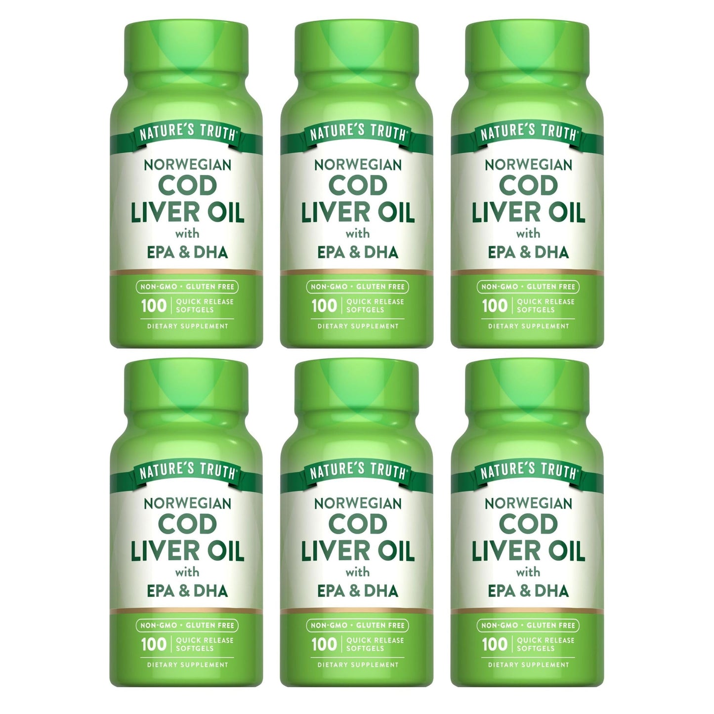 Nature's Truth Norwegian Cod Liver Oil Dietary Supplement Softgels 600