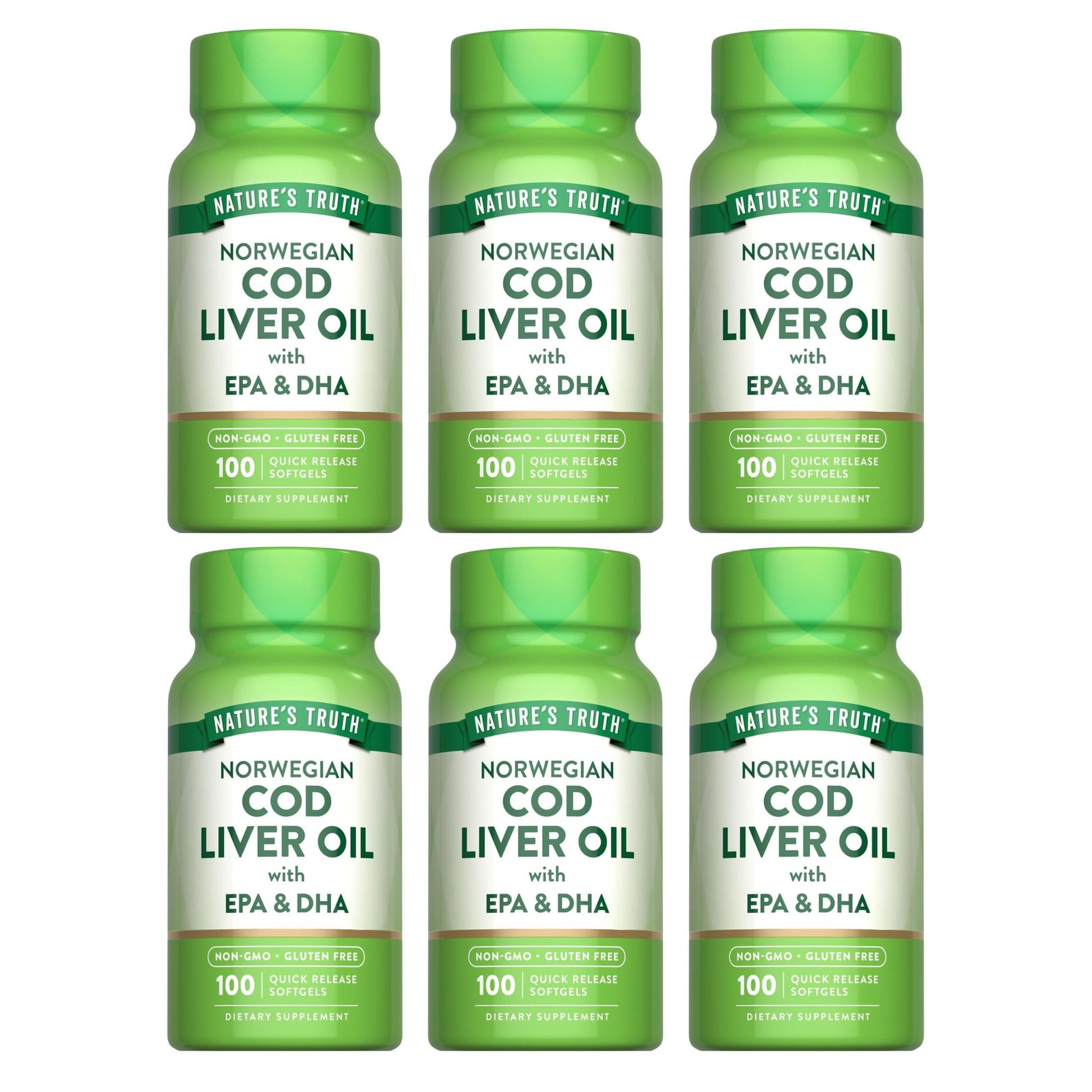 Nature's Truth Norwegian Cod Liver Oil Dietary Supplement Softgels 600