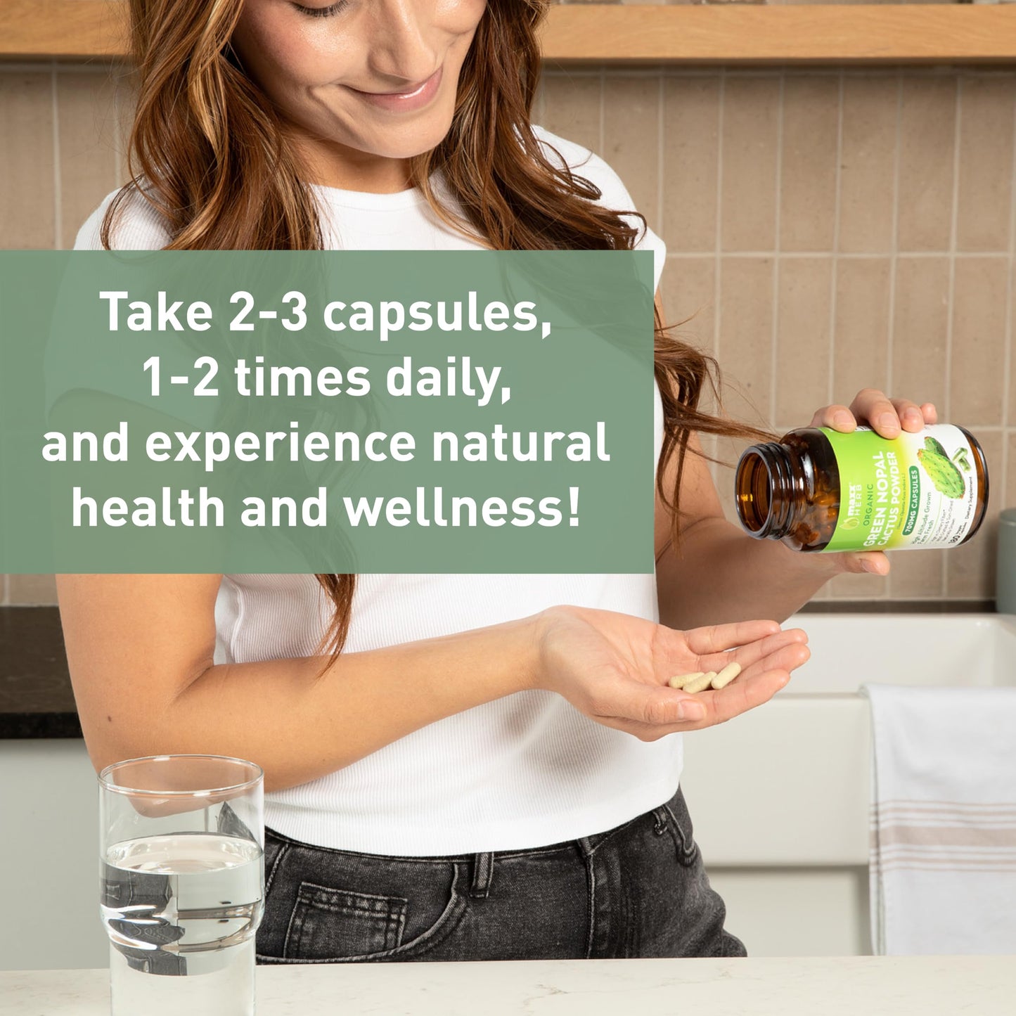 Maxx Herb Green Nopal Cactus Capsules, 180 Count