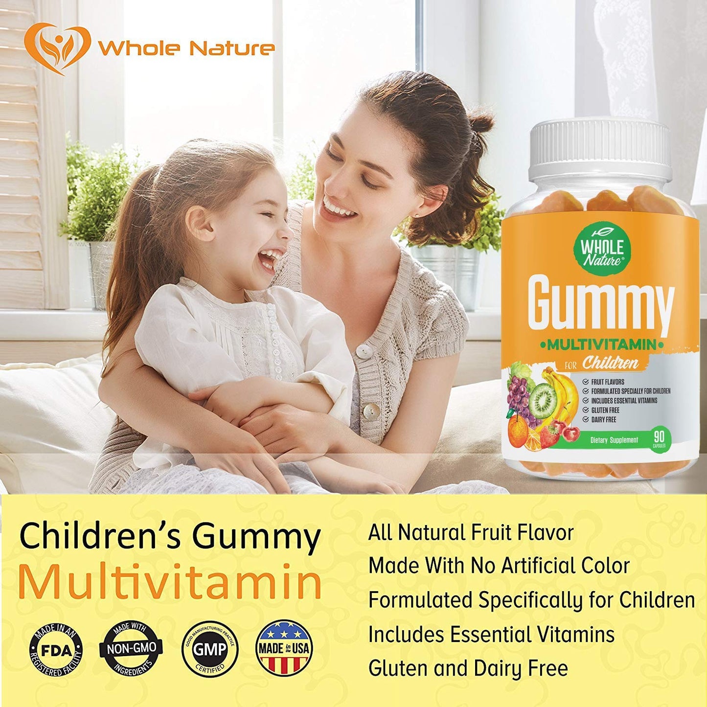 Whole Nature Kids Gummy Multivitamin Complete Daily Essentials 90 Gummies