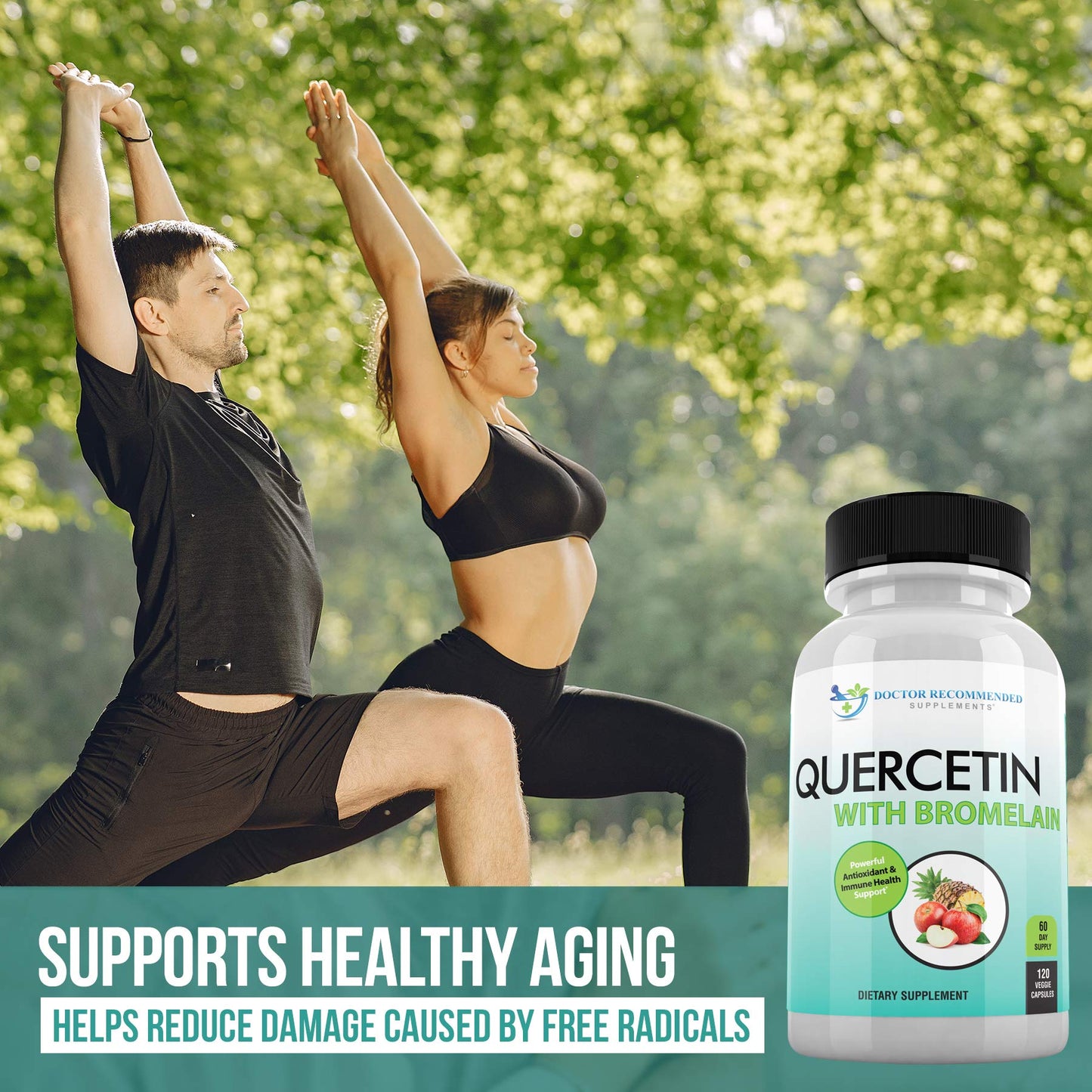 DOCTOR RECOMMENDED SUPPLEMENTS Quercetin 800mg with Bromelain 165mg Capsules 120 Count