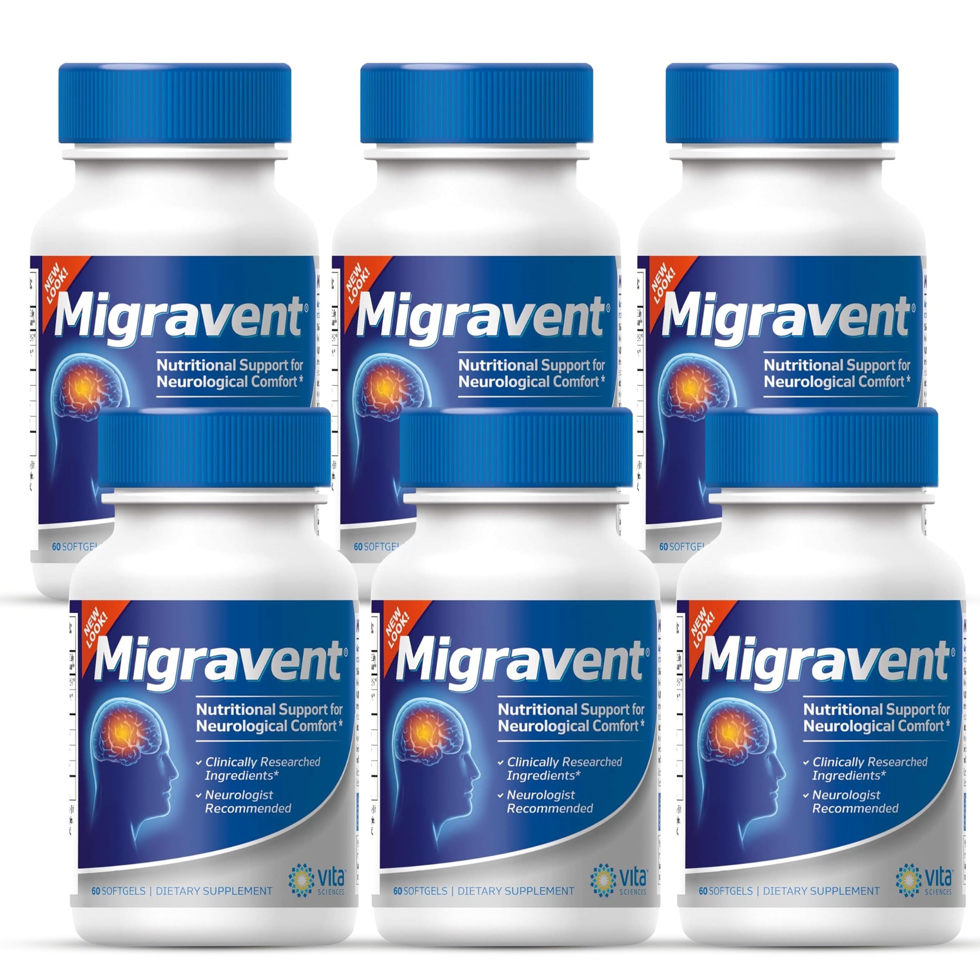 Vita Sciences Migravent Brain & Circulatory Wellness Support Softgels 60 Count