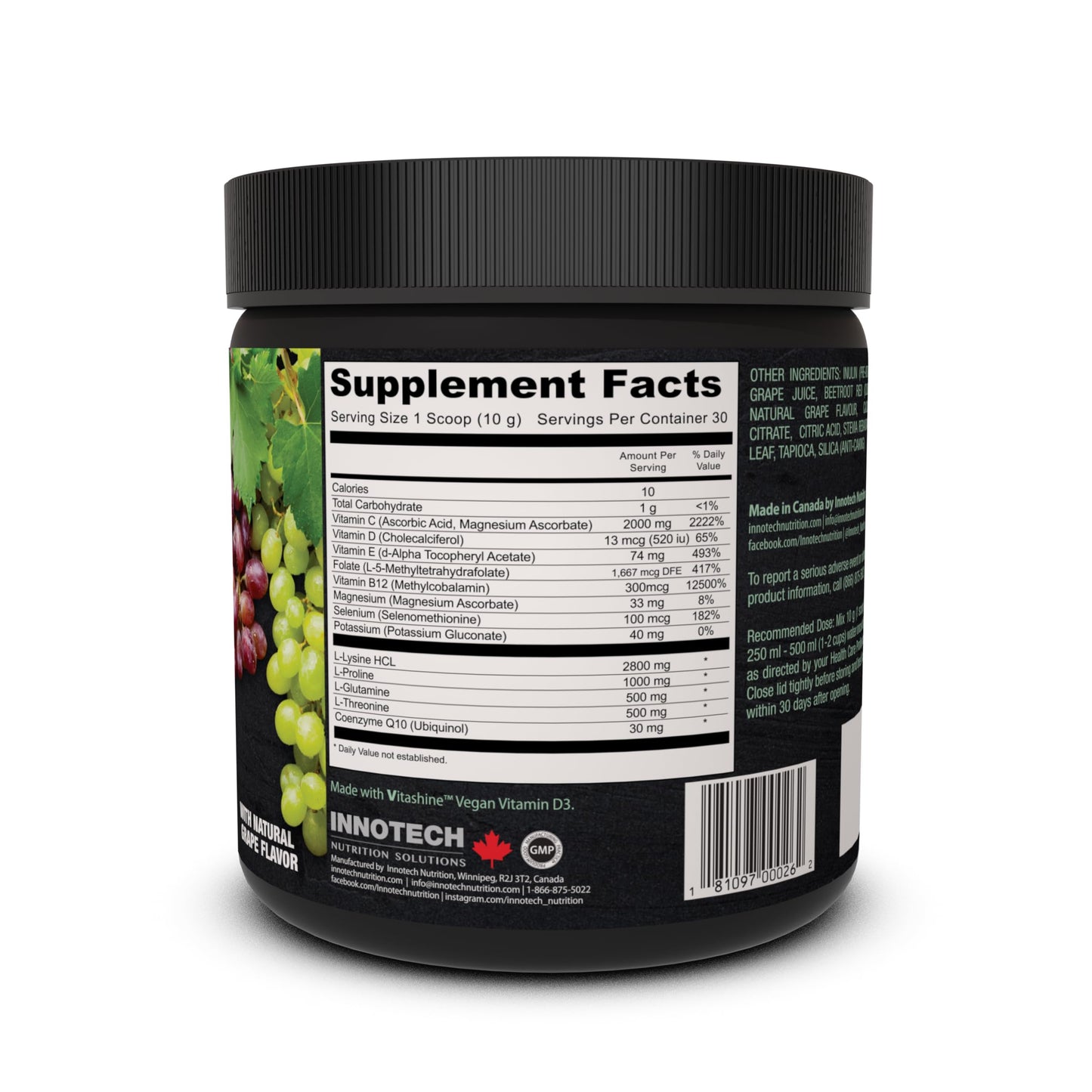 Innotech Nutrition Solutions CardioFlex q10 Grape Powder 12.7 Ounce