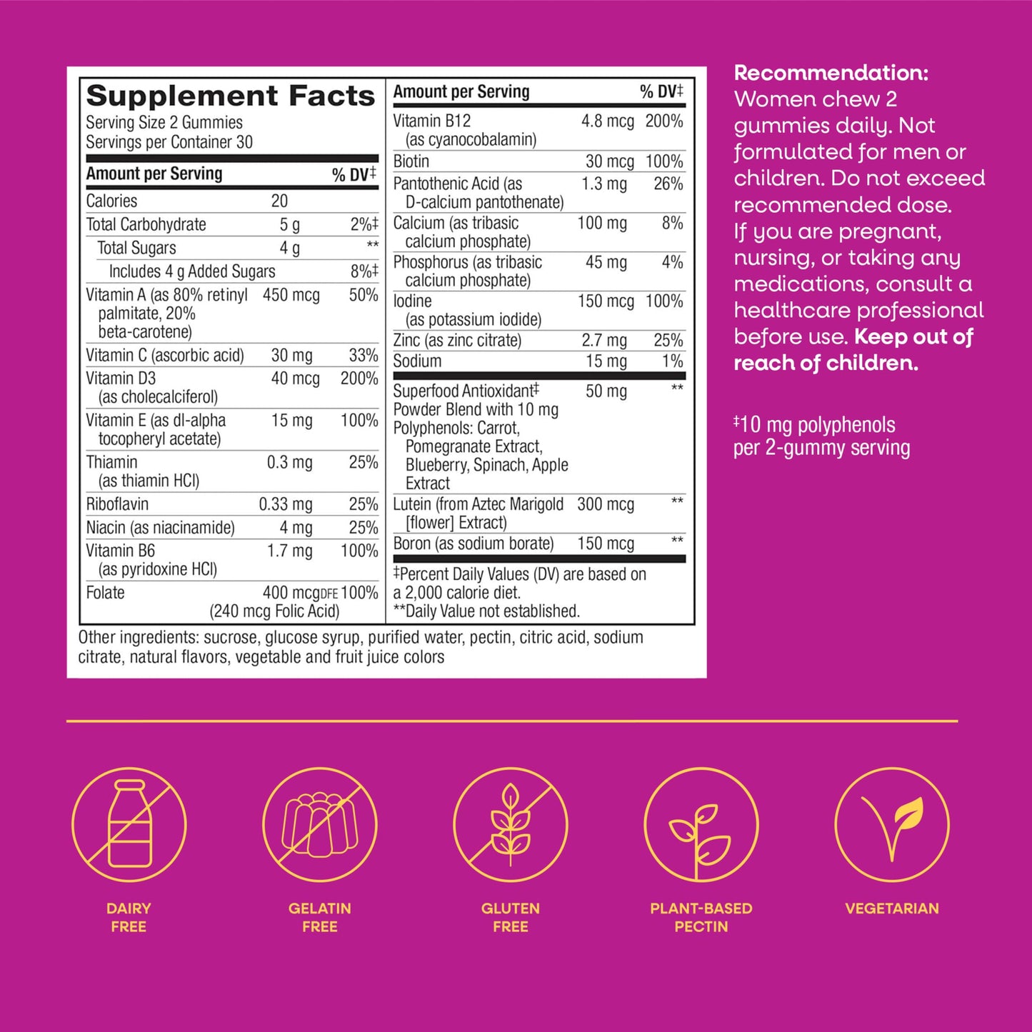 Nature's Way Alive! Women's 50 Plus Multivitamin Gummy, 60 Count