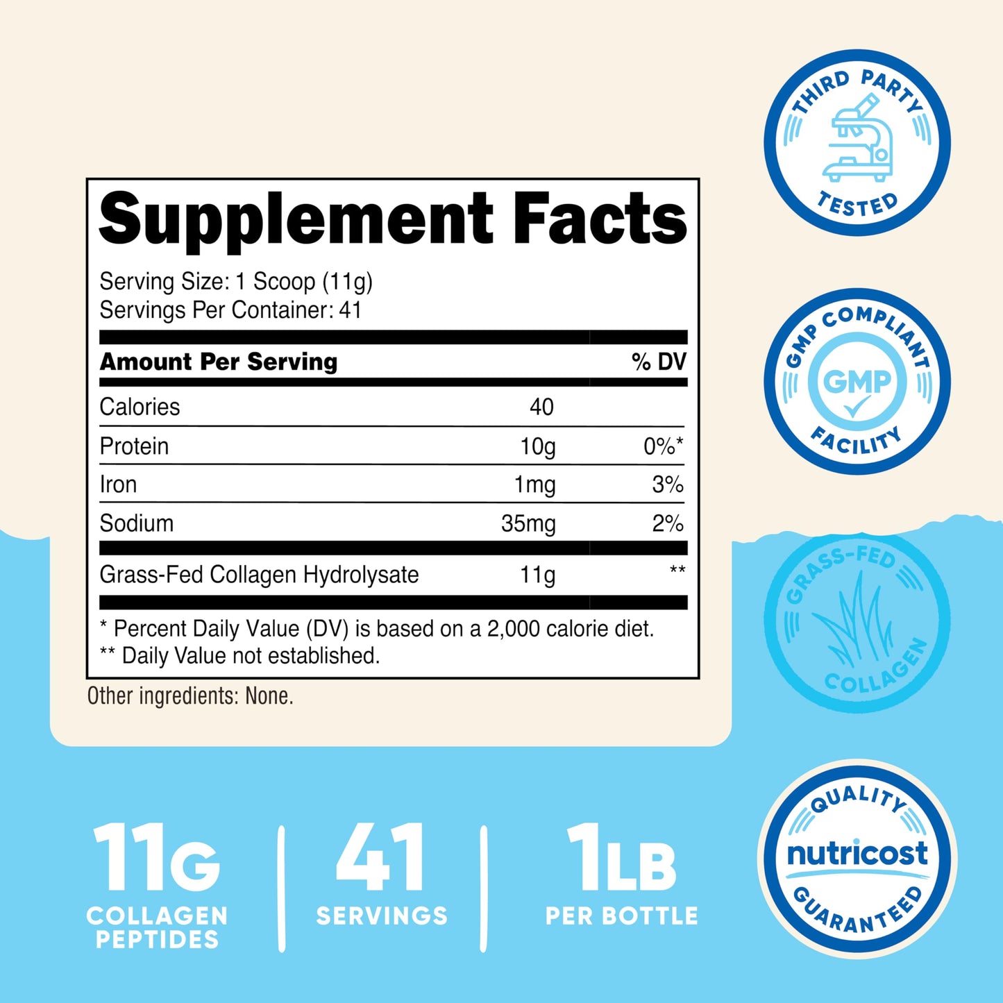 Nutricost Collagen Peptides Powder 1 lb