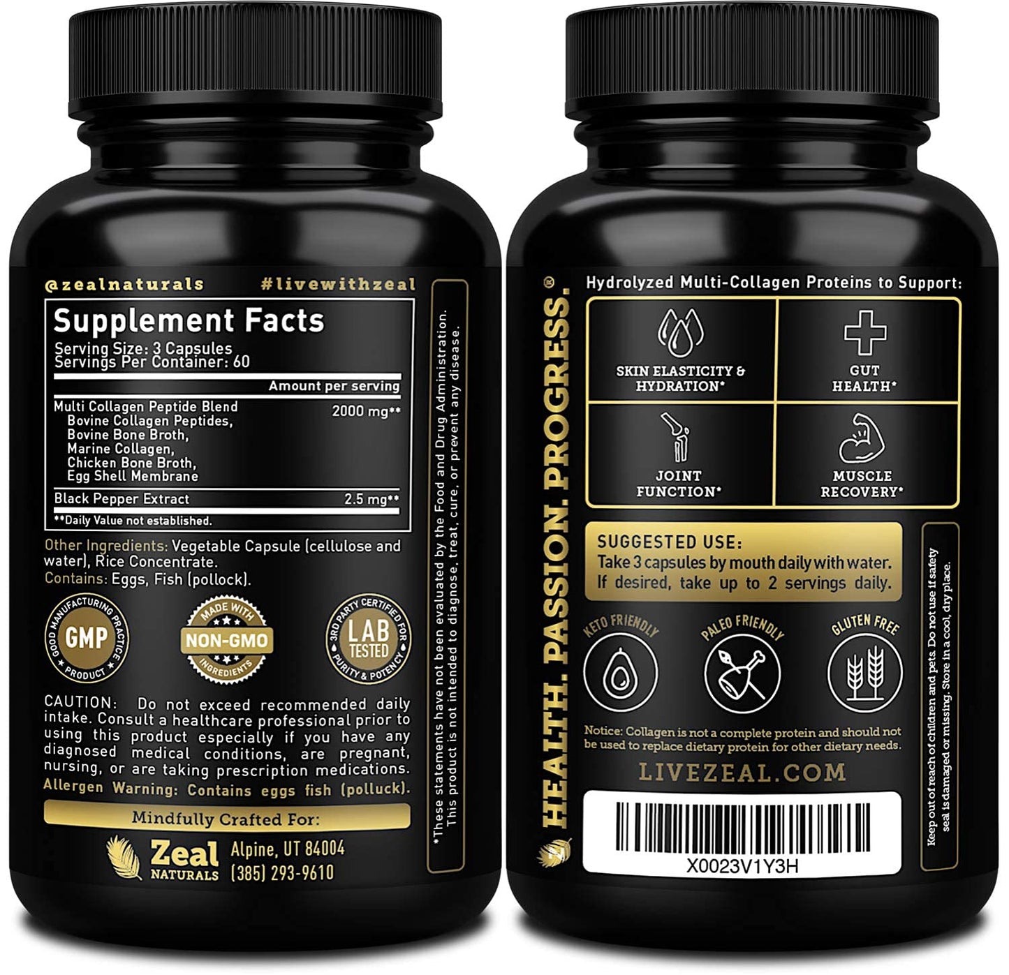 Zeal Naturals Multi Collagen Peptides Capsules, 180 Capsules