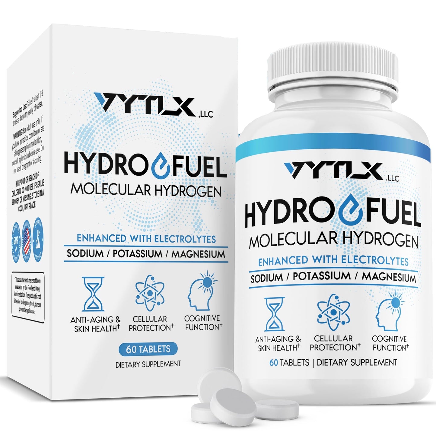 Hydro-Fuel Hydrogen Water Tablets with Electrolytes, 90 Count