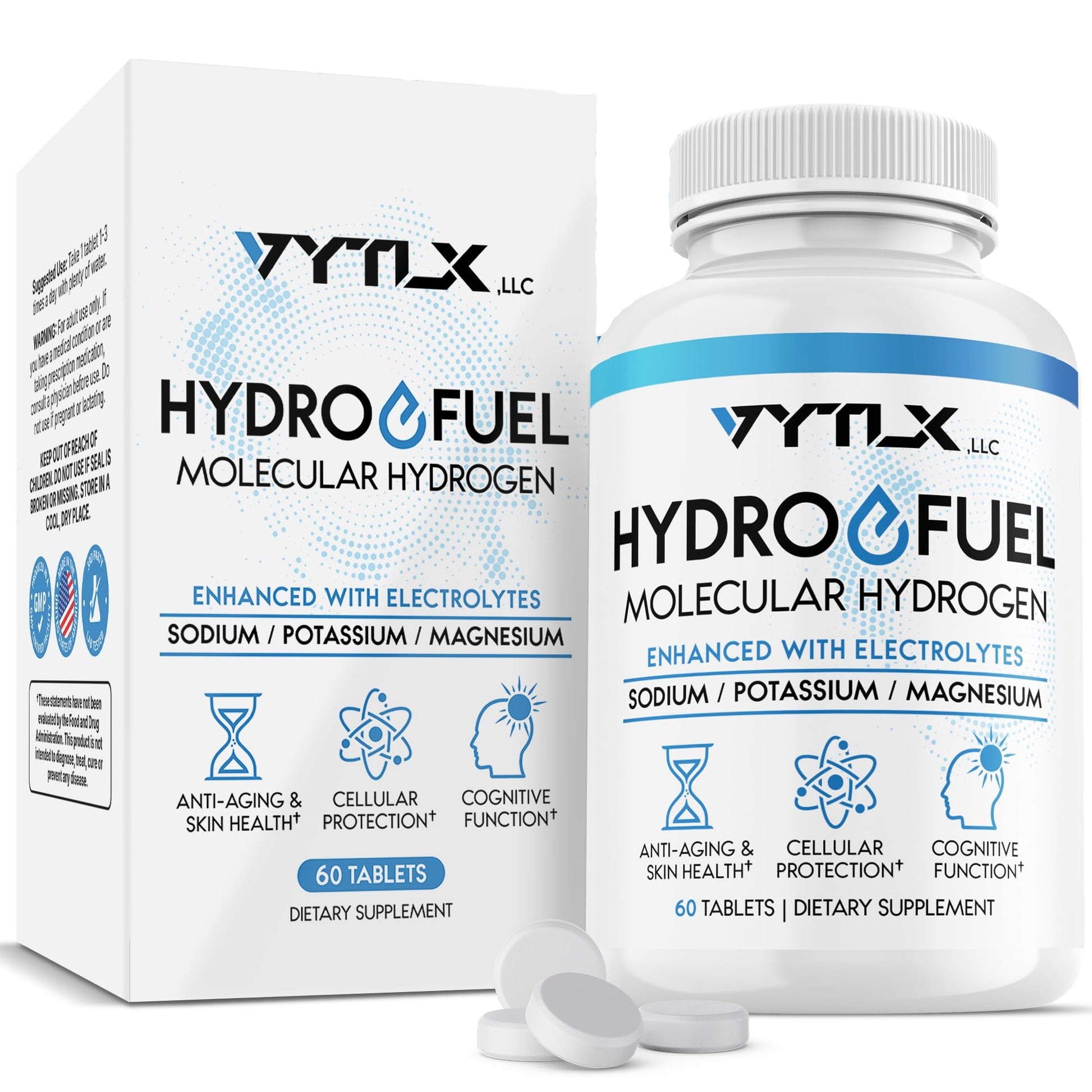 Hydro-Fuel Hydrogen Water Tablets with Electrolytes, 90 Count