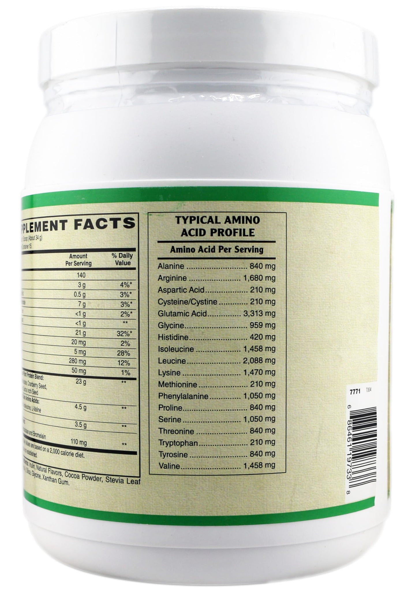 AlchePharma Plant Protein Premium Blend Powder, Chocolate, 2.25 lb