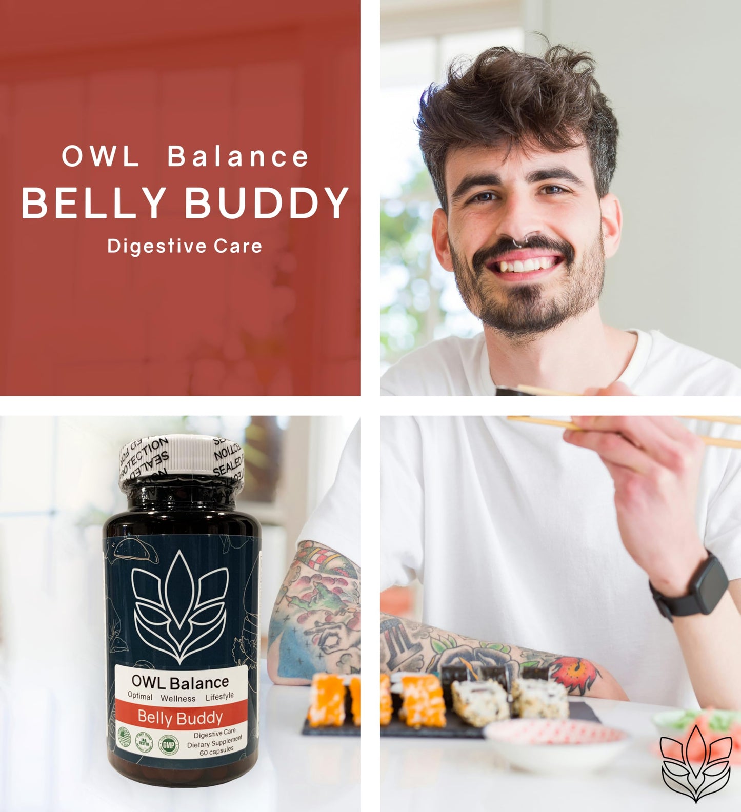 OWL Balance Belly Buddy Advanced Gut Health Support Capsule, 1 Count