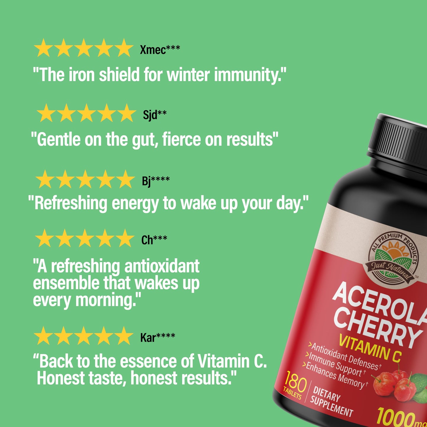 NANOWELL Acerola Cherry Vitamin C 1000mg Tablets, Immune Support, 540 Tablets