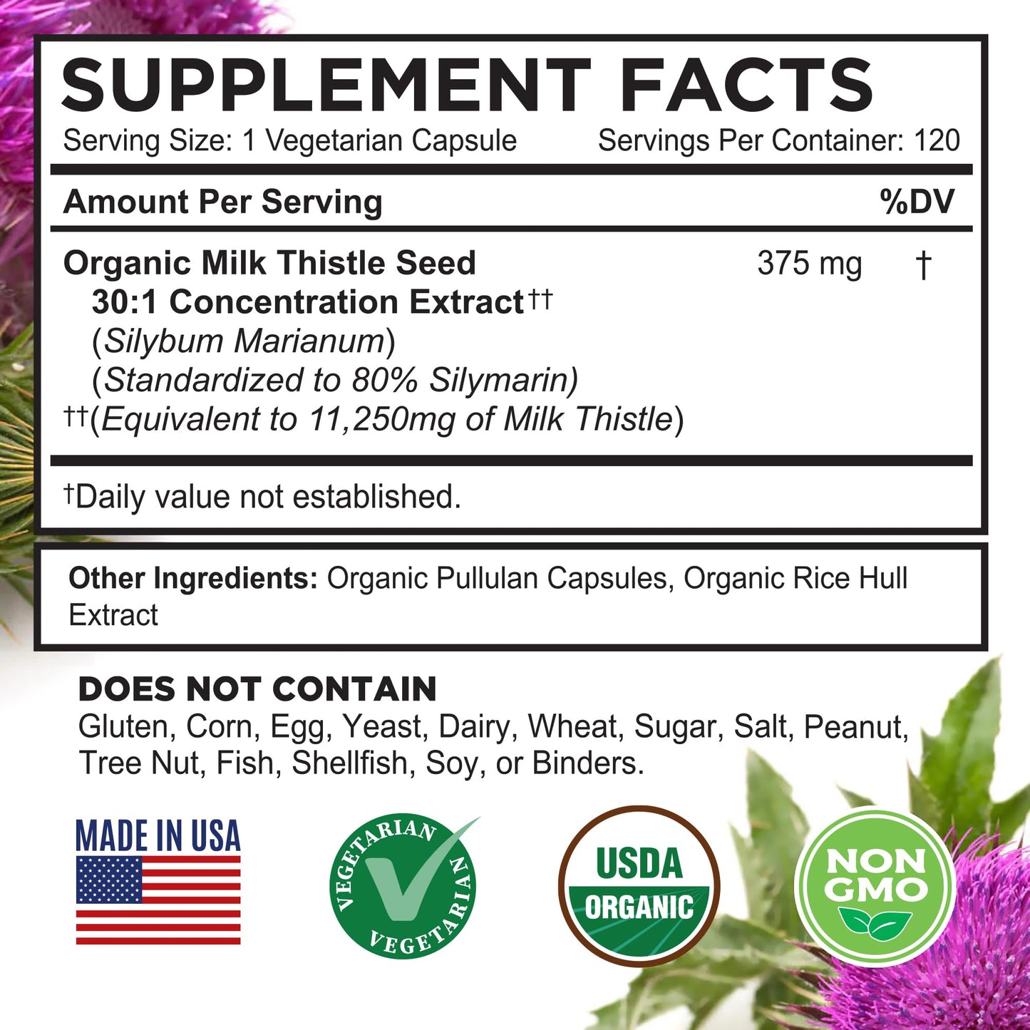 FarmHaven Milk Thistle Capsules 120 Capsules