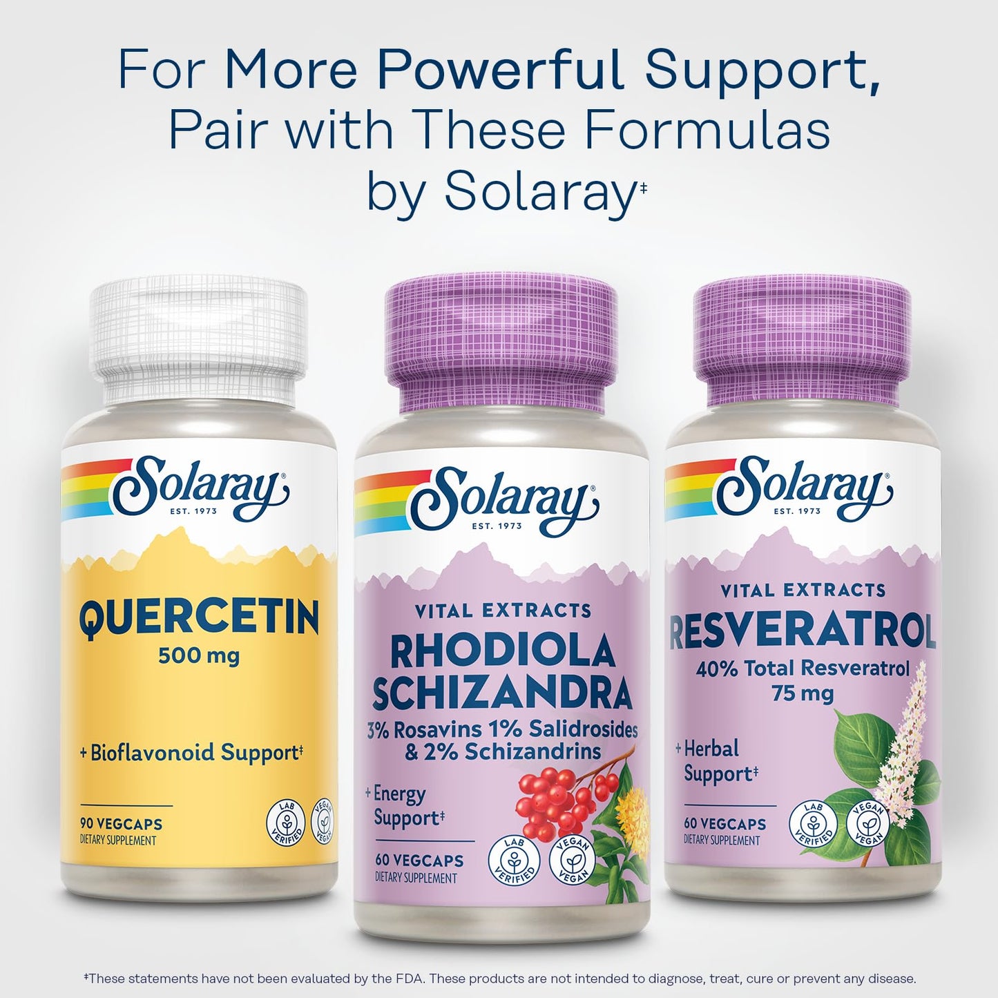 SOLARAY Rhodiola Schizandra Rhodiola Rosea Extract Energy Support and Occasional Stress Relief Supplement Capsules 60 Count