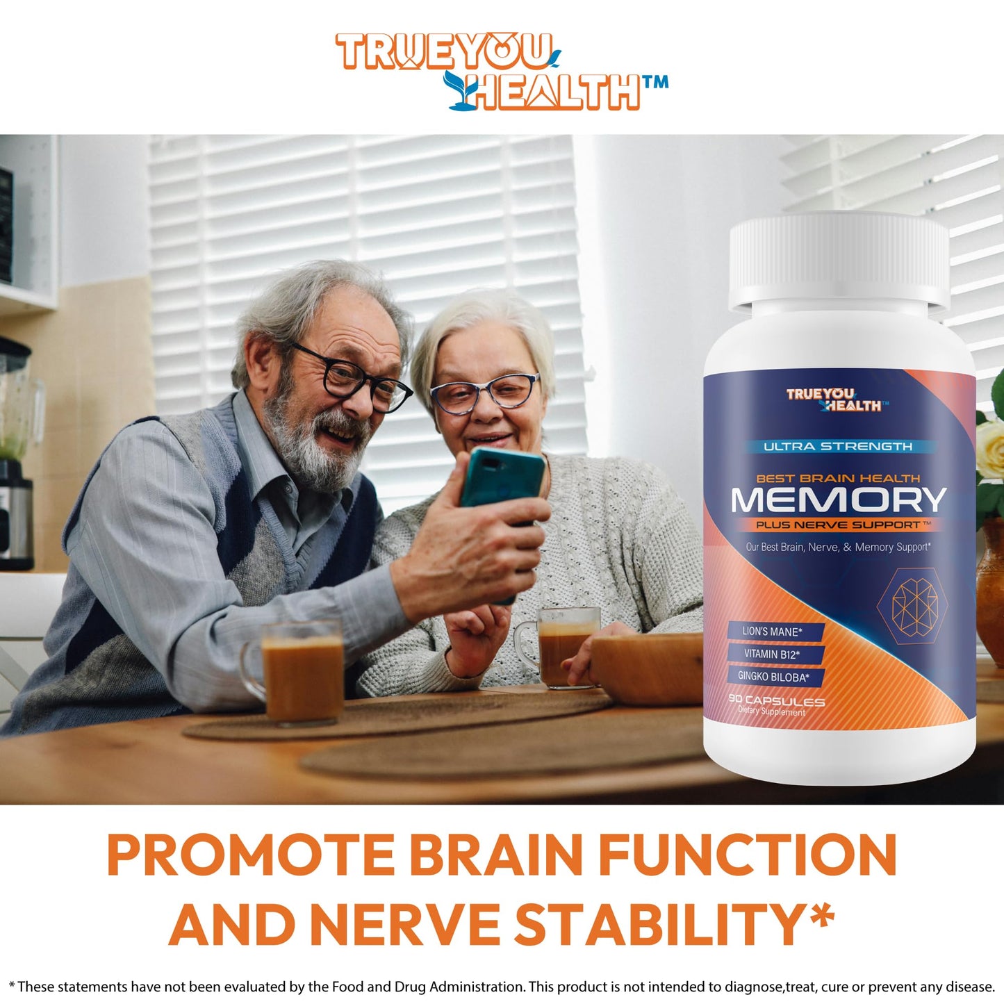 True You Health Best Brain Health Memory Plus Nerve Support Capsule 90 Count
