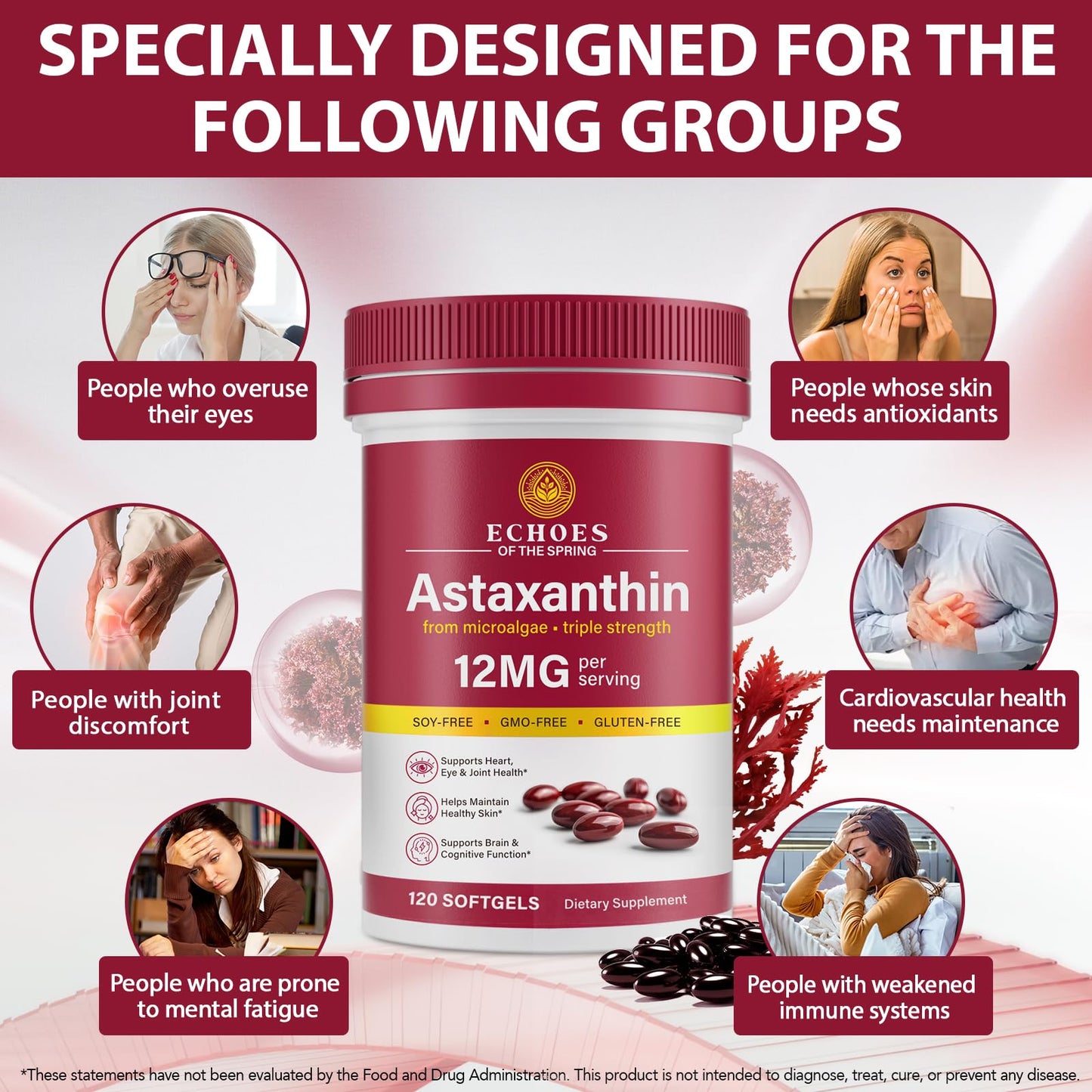 Echoes of the spring Astaxanthin 12mg Softgel 120 Count