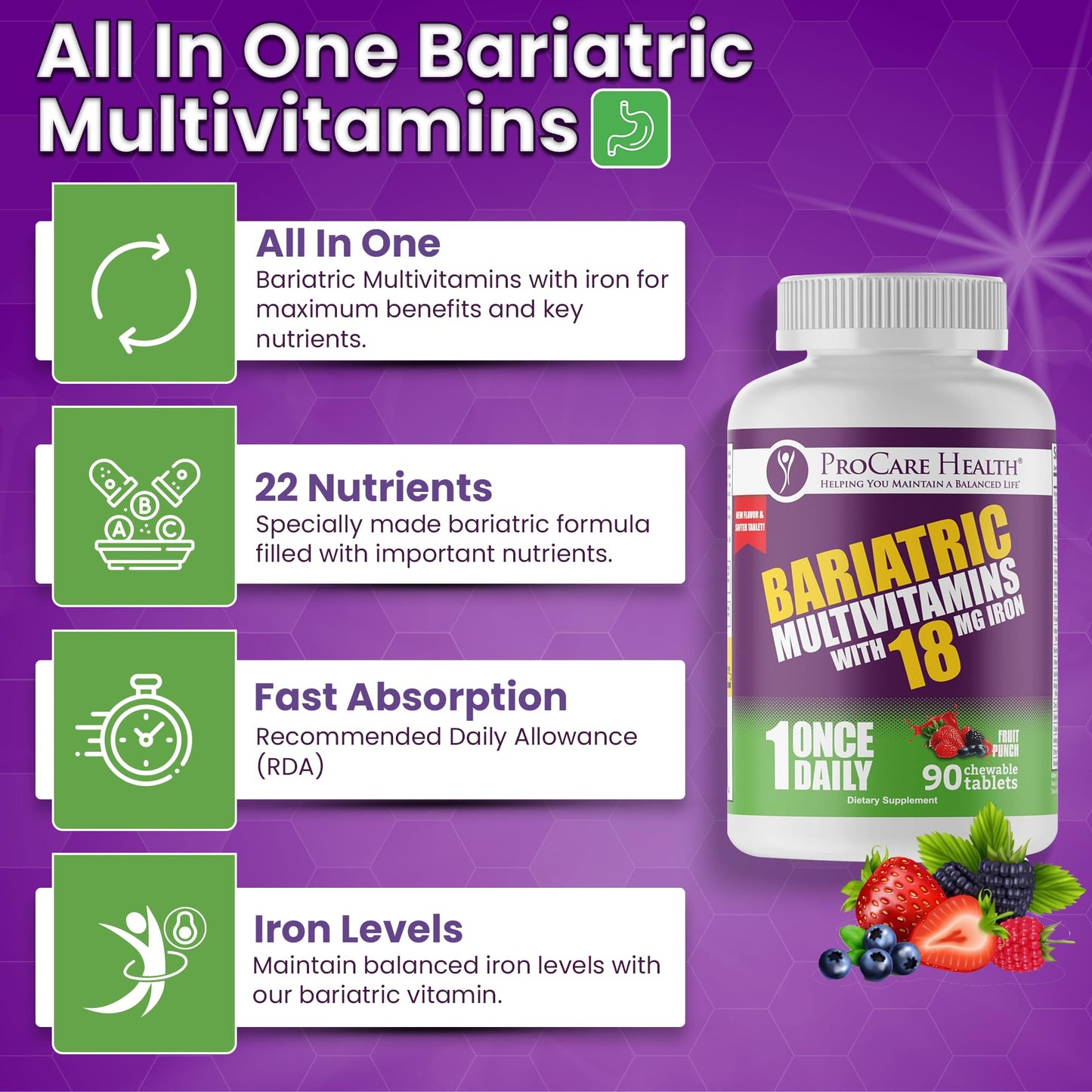 ProCare Health Core-18 Bariatric Multivitamin Capsules 90 Count