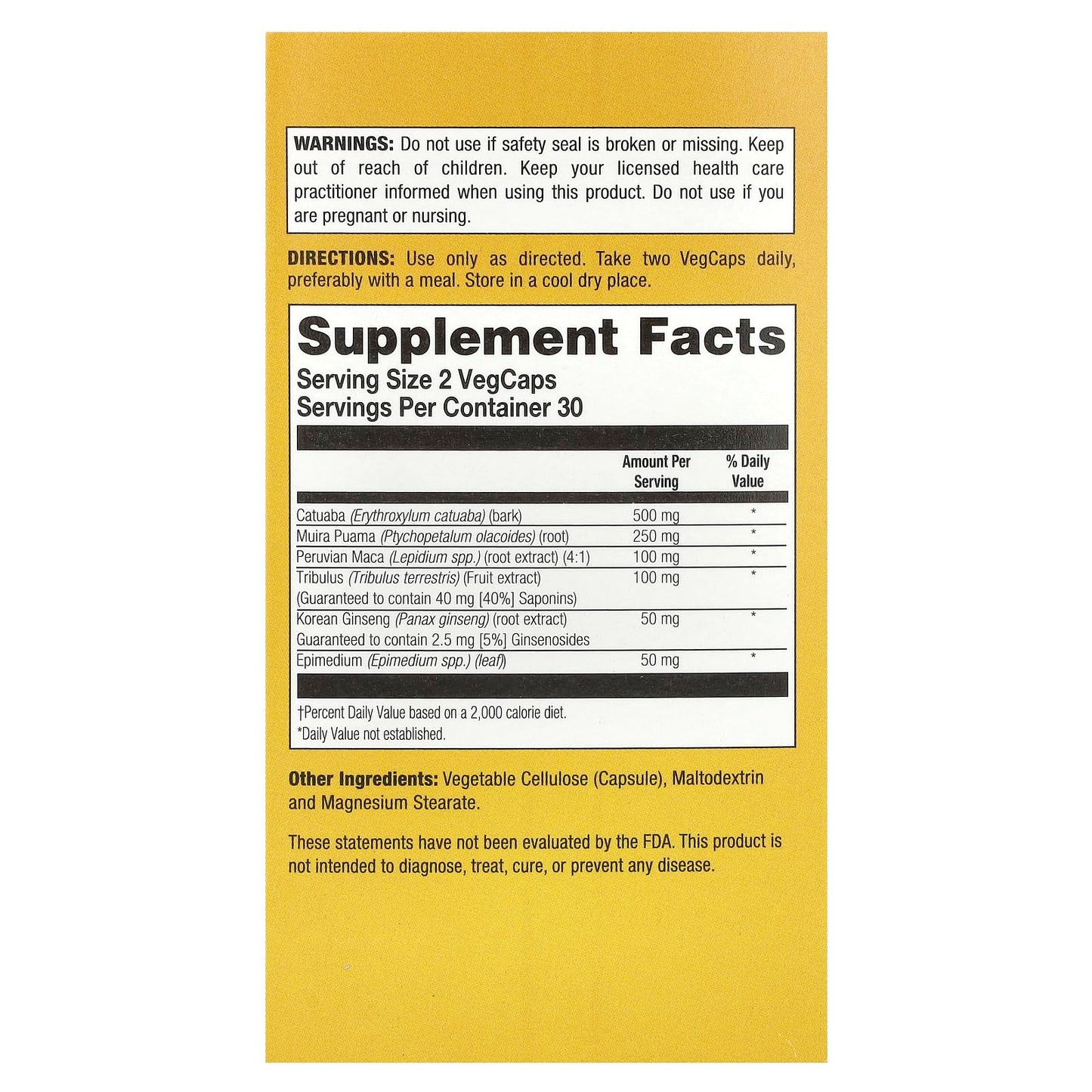 Natural Balance Maximum Potency Catuaba Power Max 500 Capsule 60 Count