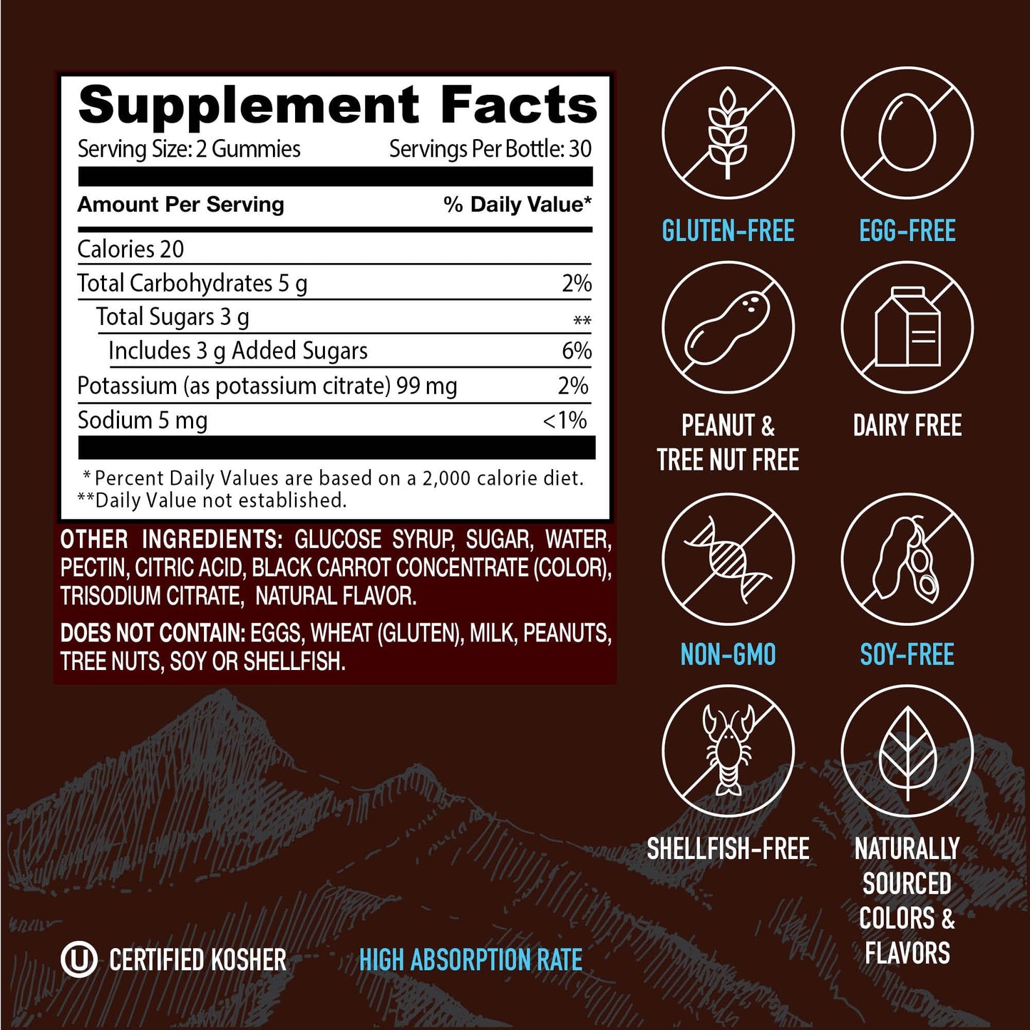 YUM-V'S Potassium Supplement Gummies 60 Count