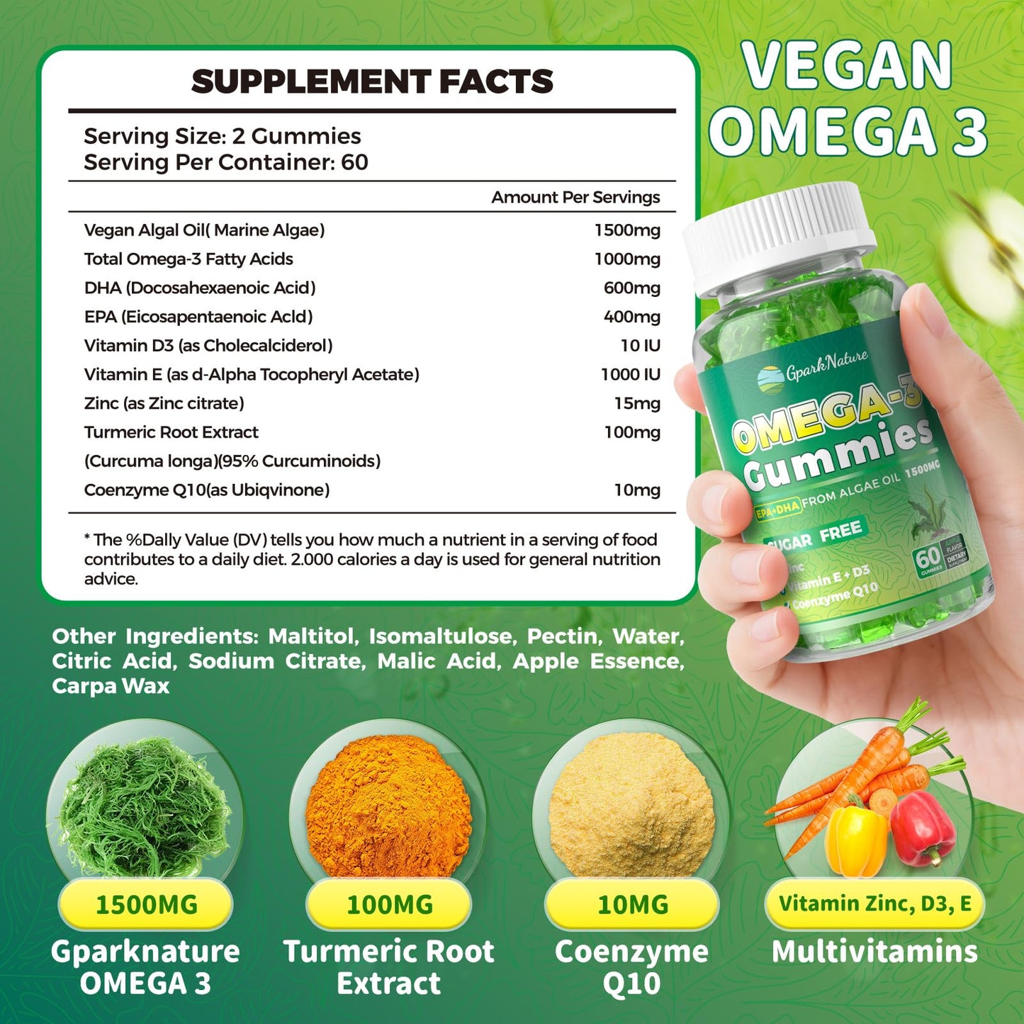GparkNature Omega-3 Gummies 120 Count
