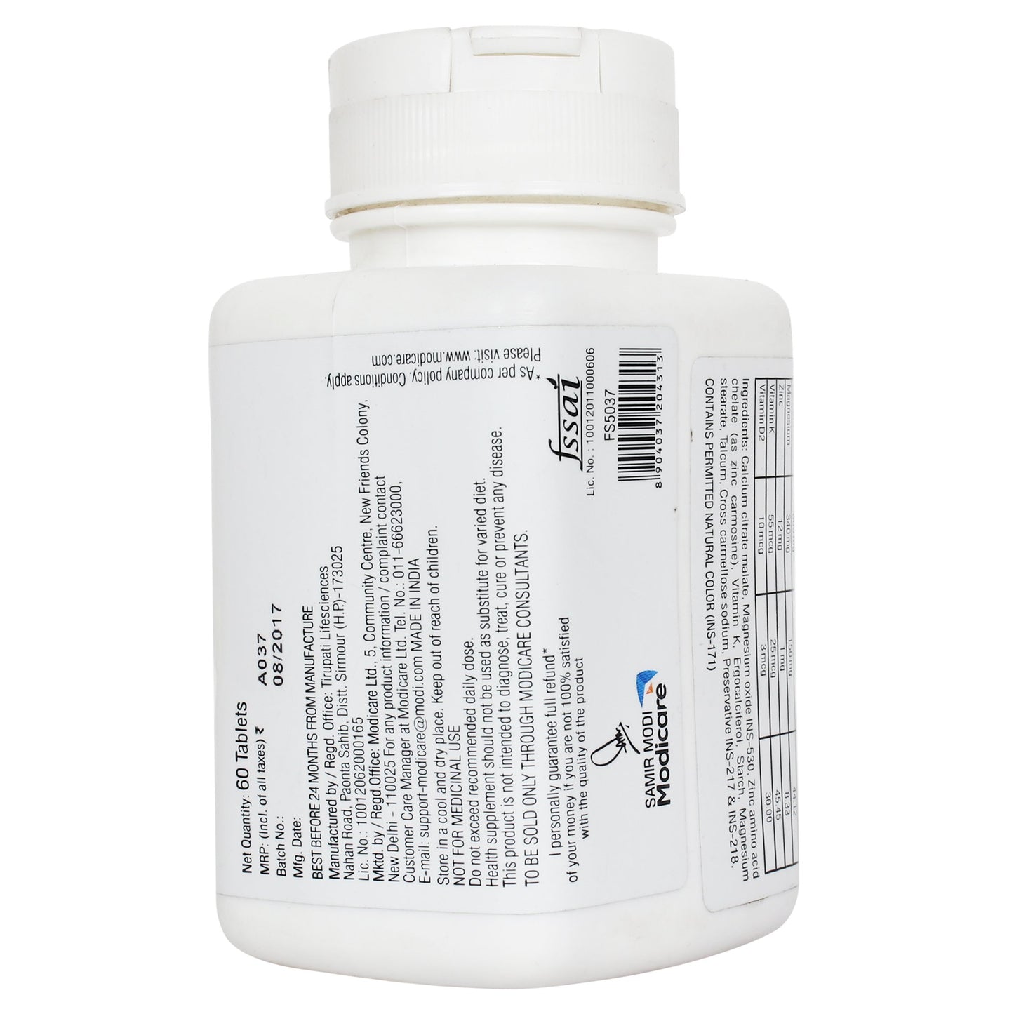 Modicare Well Calcium Complex for Bone Health Tablets 10 Count