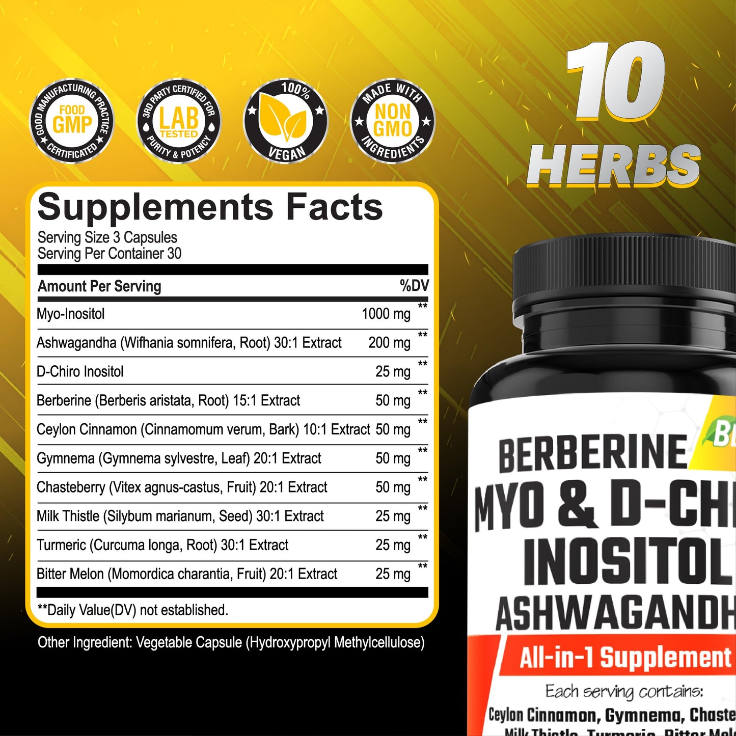 BEBEFEN Myo-Inositol & D-Chiro Inositol Capsules, 90 Count