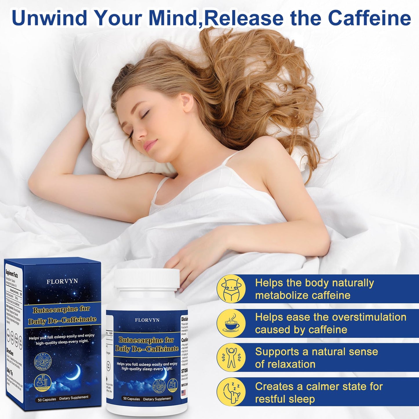 Florvyn Rutaecarpine Supplement for Coffee Lovers 50 Capsules