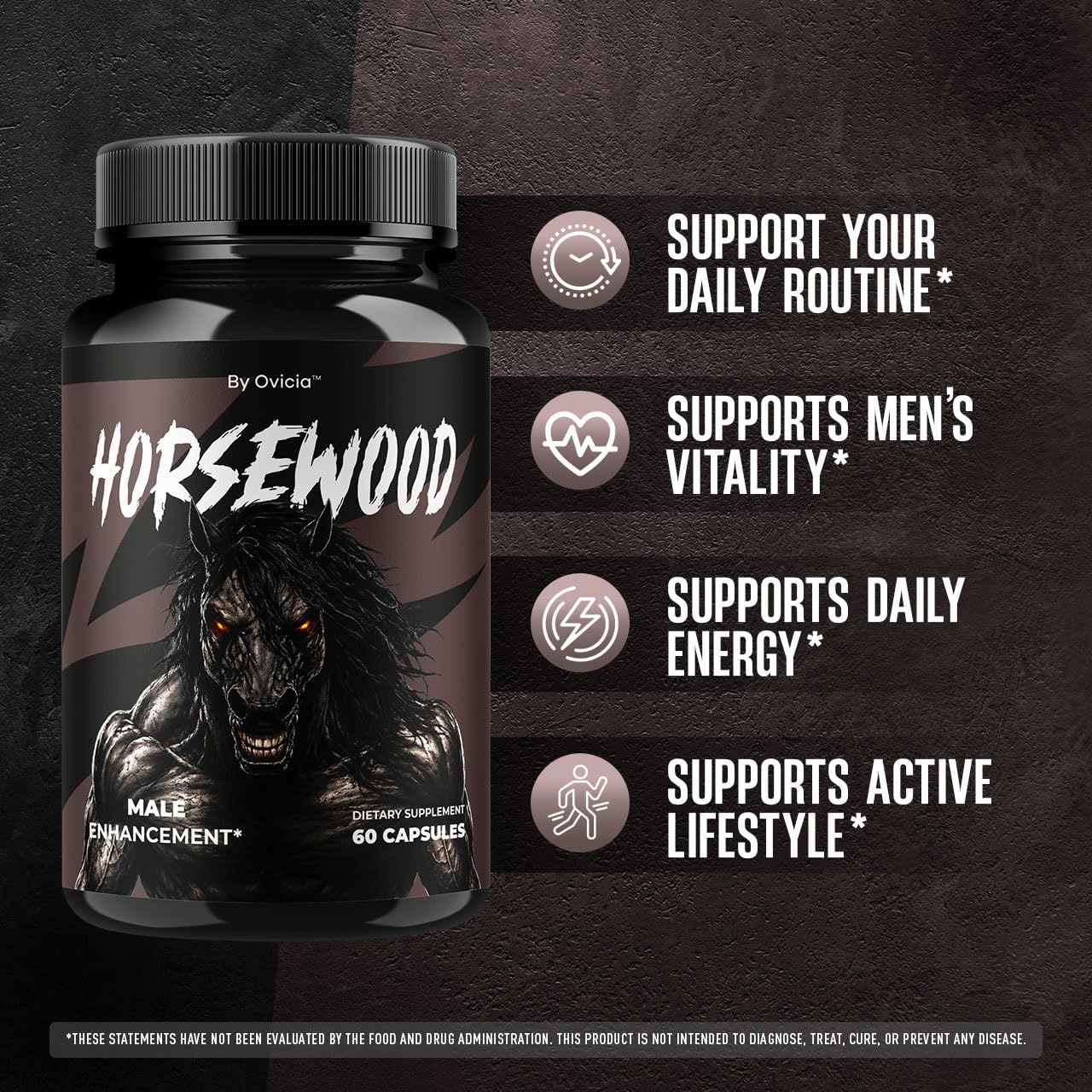 OVICIA Horsewood Capsules Advanced Formula with All Natural Ingredients, Premium Pills Maximum Strength for Wellness & Overall Health Support, 180 Capsules